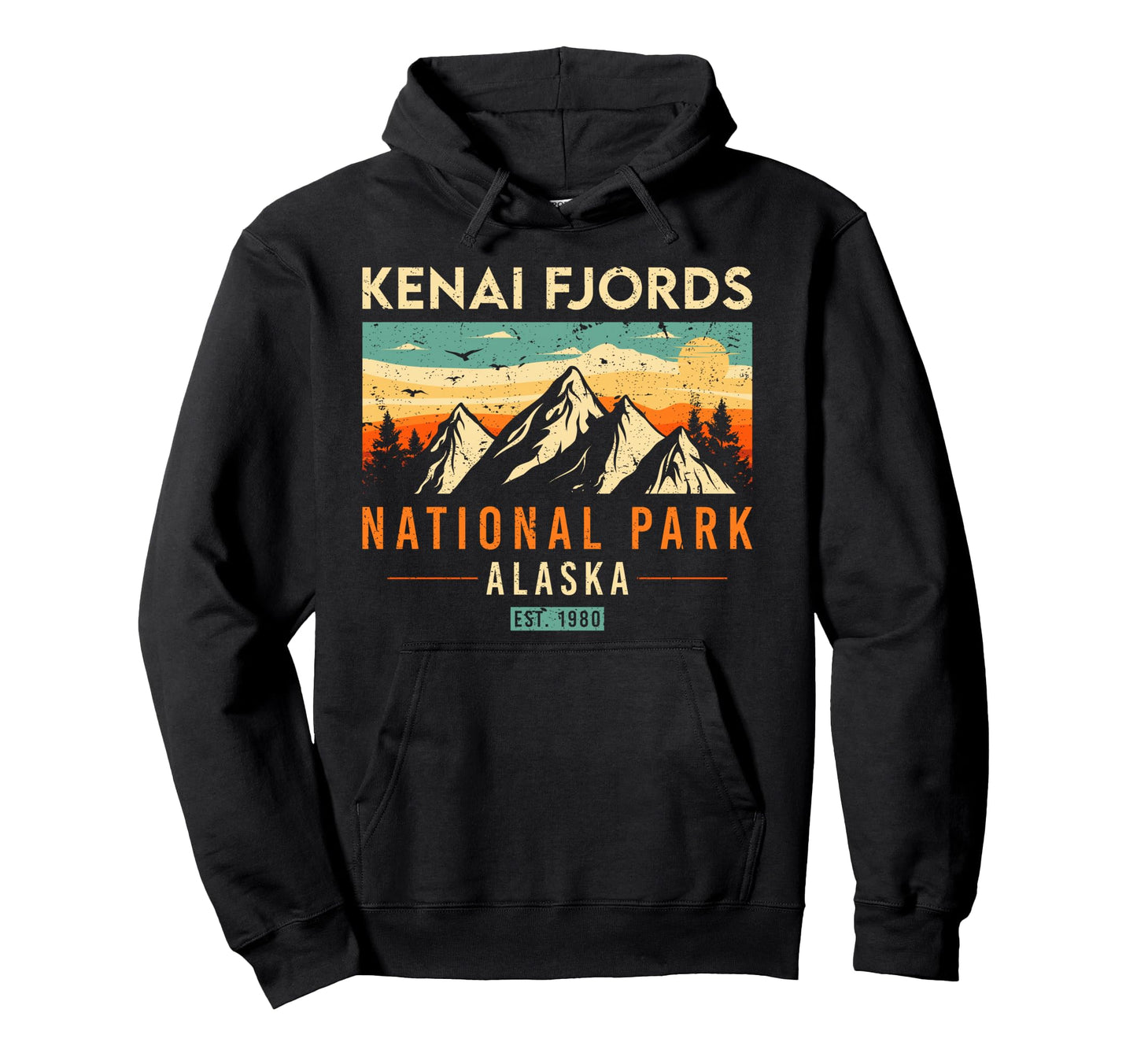 Kenai Fjords Est 1980 Alaska National Hoodie - Streetwear Style for Adults - T-Shirt, Sweatshirt, Hoodie