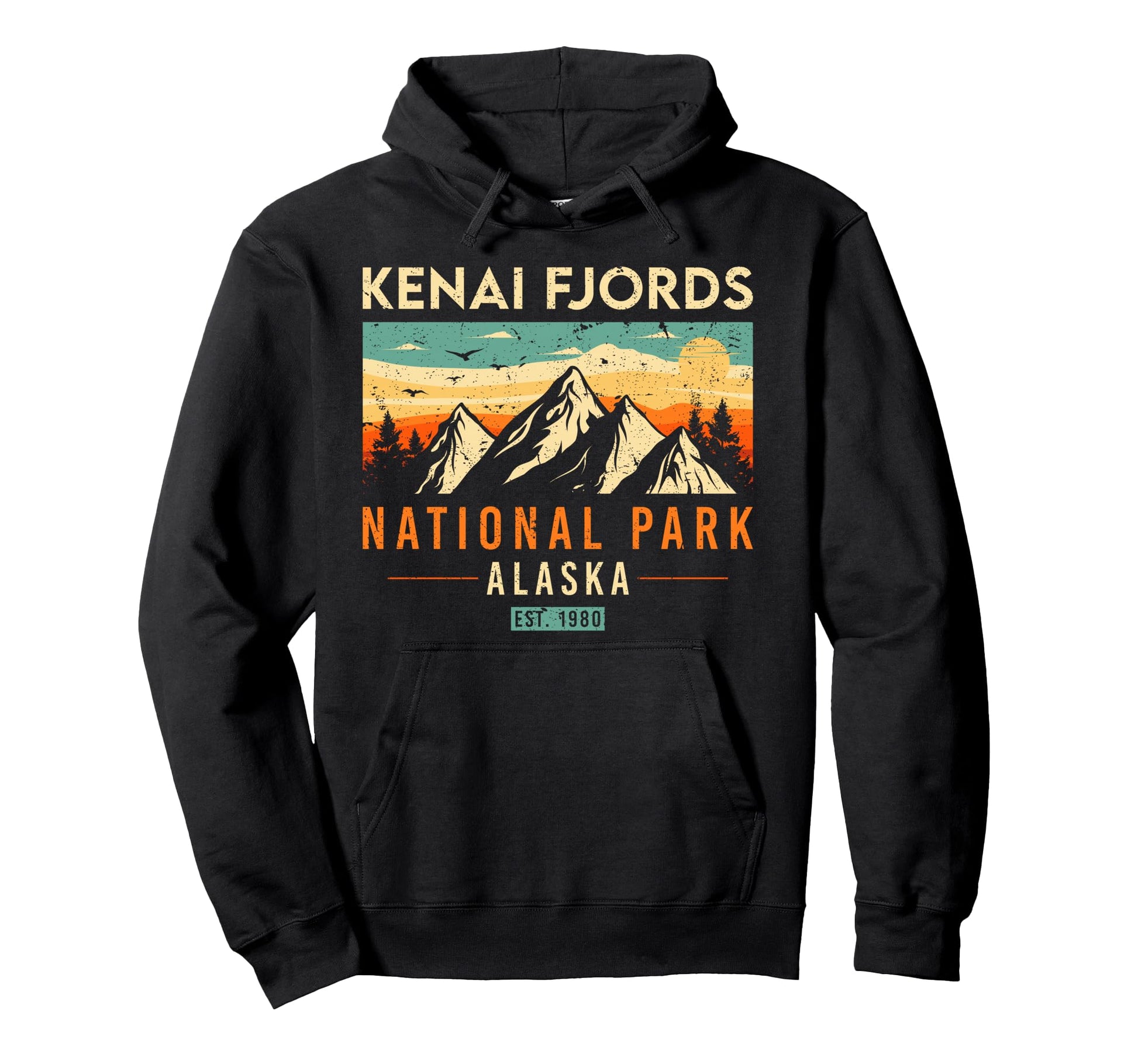 Kenai Fjords Est 1980 Alaska National Hoodie - Streetwear Style for Adults - T-Shirt, Sweatshirt, Hoodie