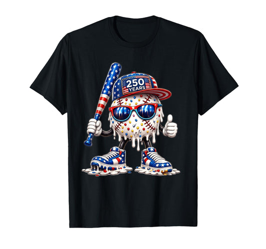 250 Years Baseball Ice Cream T-Shirt - Casual Everyday Wear for Adults - T-Shirt, Sweatshirt, Hoodie