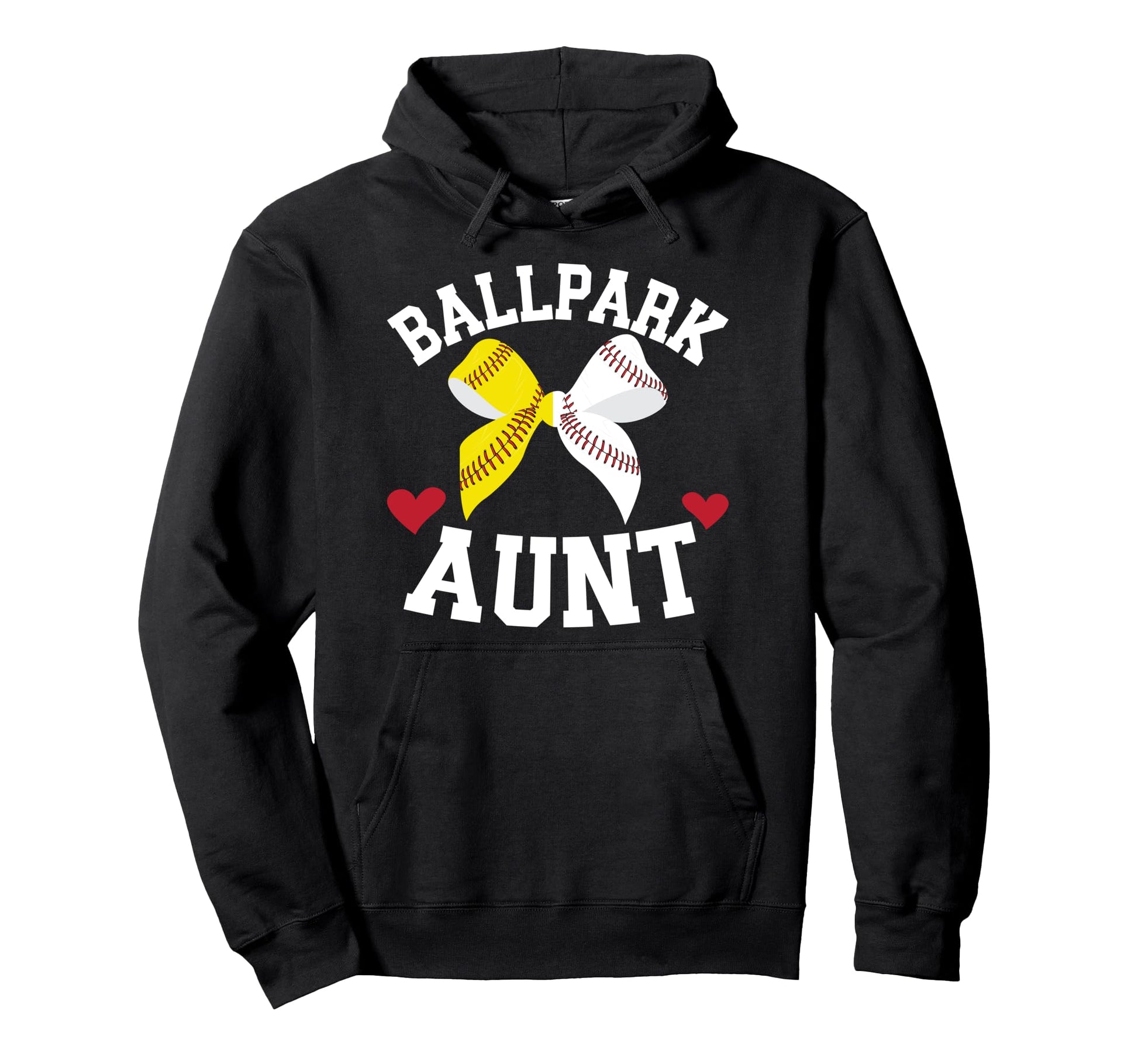 Ballpark Aunt Softball Baseball Aunt Hoodie - Trendy Graphic Unisex - T-Shirt, Sweatshirt, Hoodie