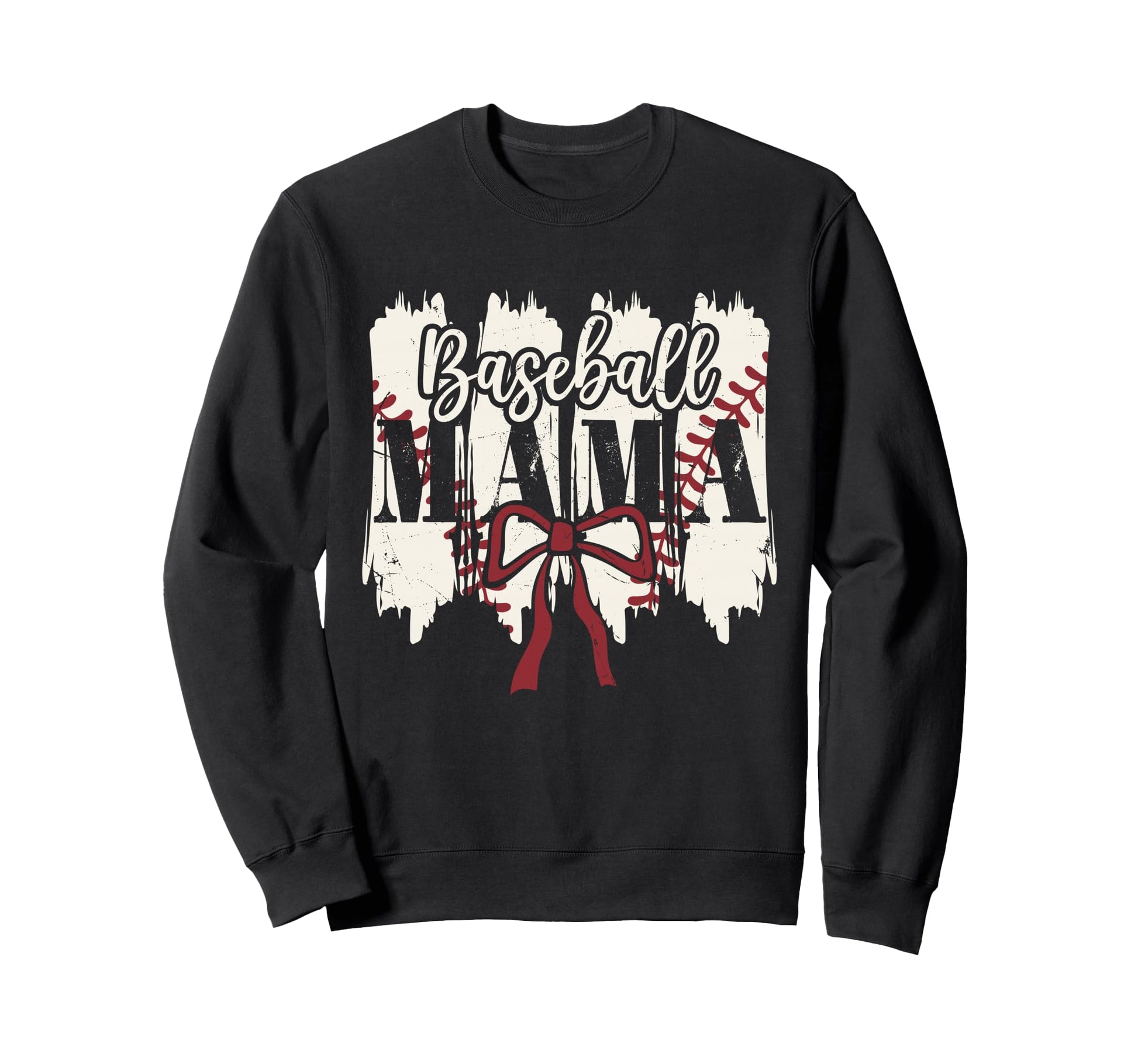 Baseball Mama Heart Bow Stadium Sweatshirt - Minimalist Print for Adults - T-Shirt, Sweatshirt, Hoodie