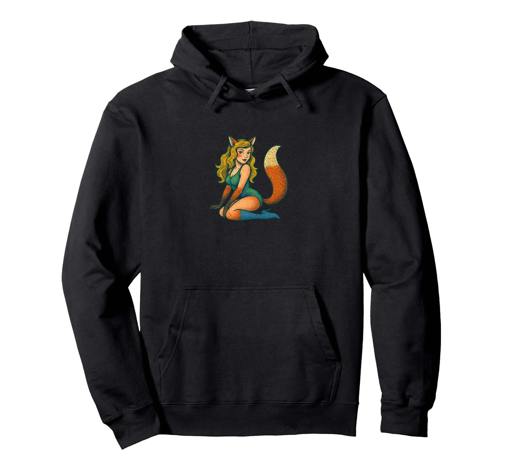 Fox Pinup Halloween Cosplay Anime Hoodie - Graphic Print for Adults - T-Shirt, Sweatshirt, Hoodie