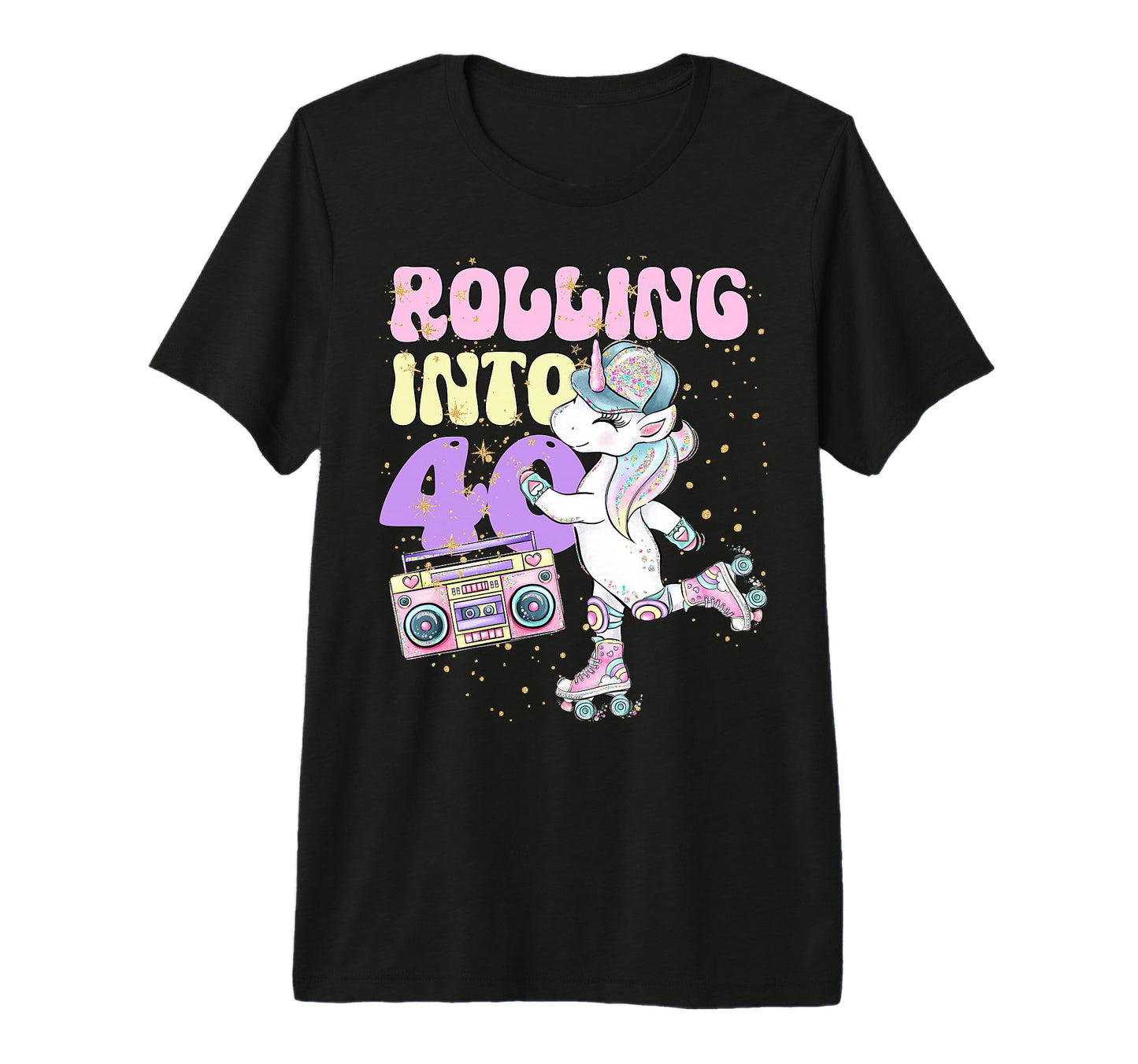 40Th Birthday Roller Skate Party Unicorn T-Shirt - Graphic Print Men Women - T-Shirt, Sweatshirt, Hoodie