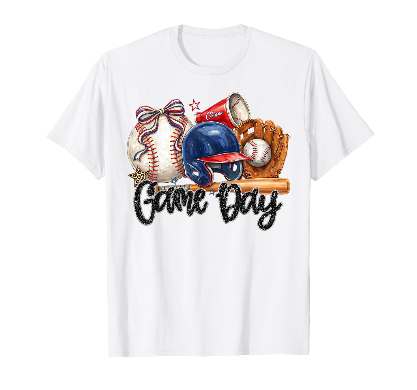 Game Day Baseball Coquette Bow Sports Lover T-Shirt - Graphic Print Unisex - T-Shirt, Sweatshirt, Hoodie
