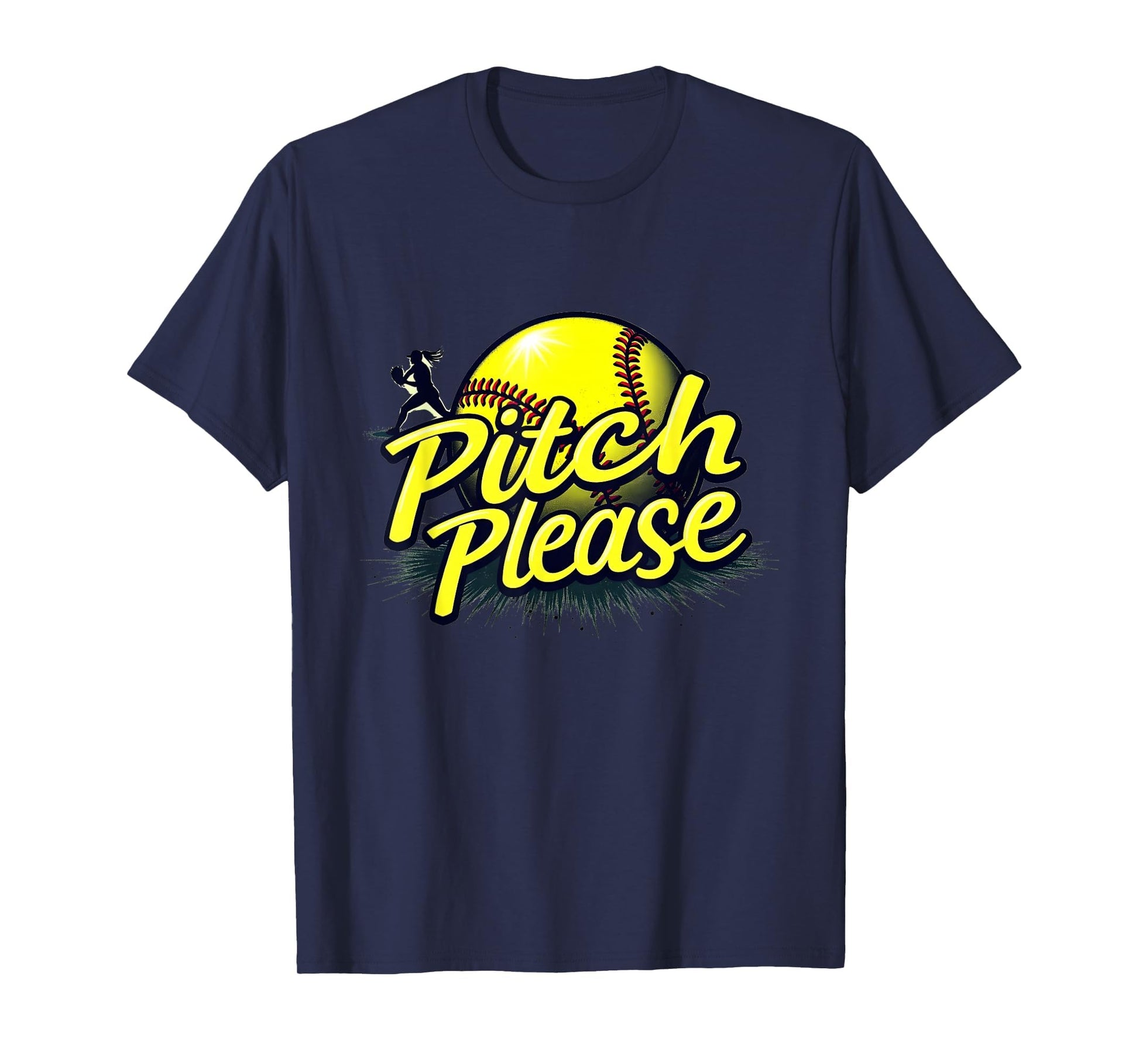 Pitch Please Softball Sassy Athlete T-Shirt - Custom Art Print for Adults - T-Shirt, Sweatshirt, Hoodie