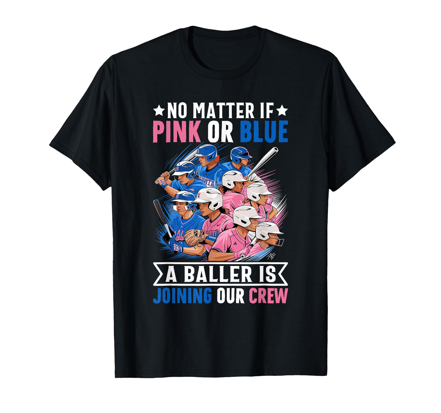Gender Reveal Party Baseball Player T-Shirt - Trendy Graphic for Adults - T-Shirt, Sweatshirt, Hoodie