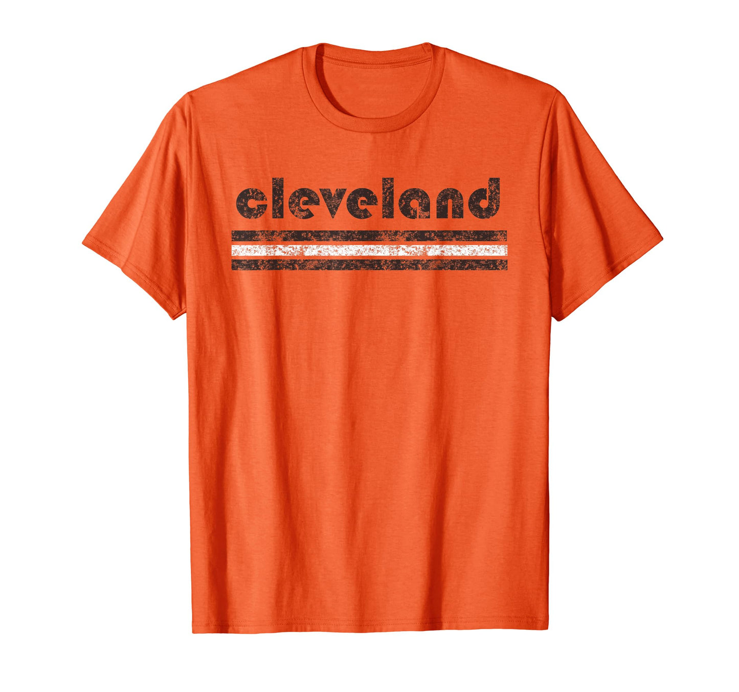 Cleveland Ohio Three Stripe Weathered T-Shirt - Custom Art Print Men Women - T-Shirt, Sweatshirt, Hoodie