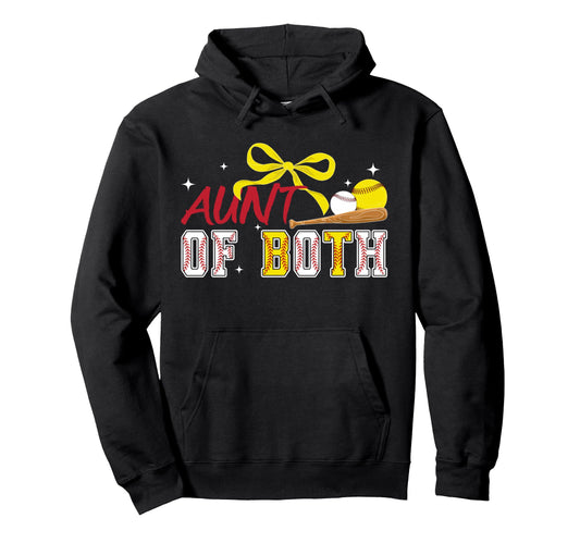 Aunt Both Coquette Baseball Softball Aunt Hoodie - Aesthetic Graphic Unisex - T-Shirt, Sweatshirt, Hoodie