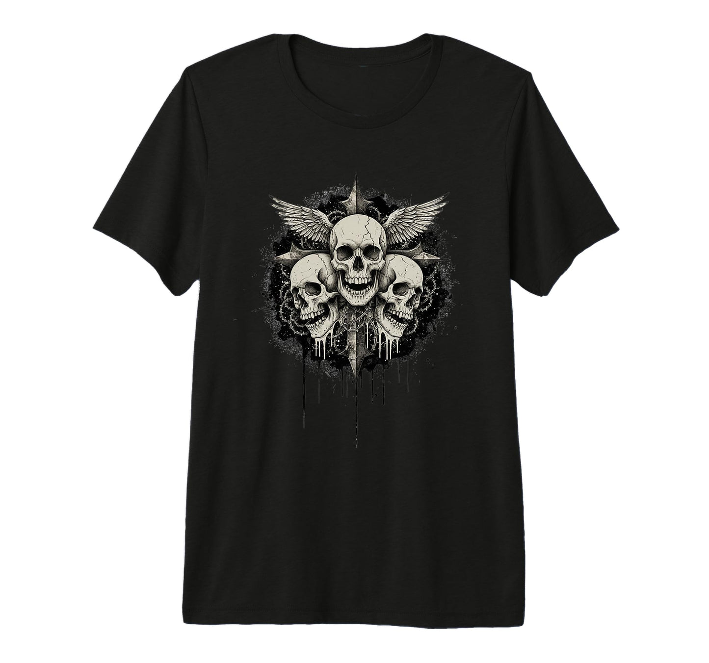 Y2K Grunge Goth Aesthetic Skull Gothic Tri T-Shirt - Trendy Graphic Unisex - T-Shirt, Sweatshirt, Hoodie