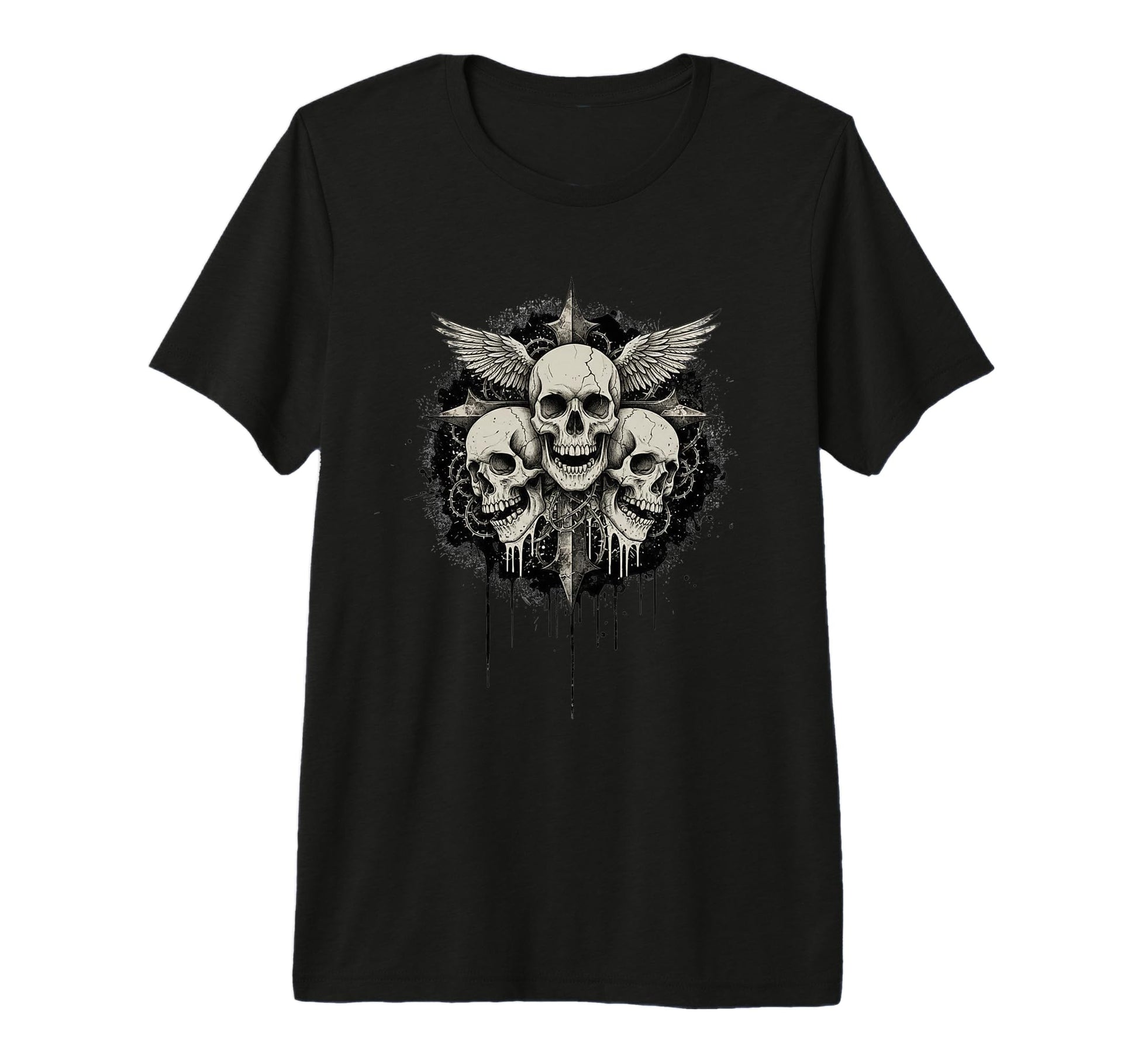 Y2K Grunge Goth Aesthetic Skull Gothic Tri T-Shirt - Trendy Graphic Unisex - T-Shirt, Sweatshirt, Hoodie