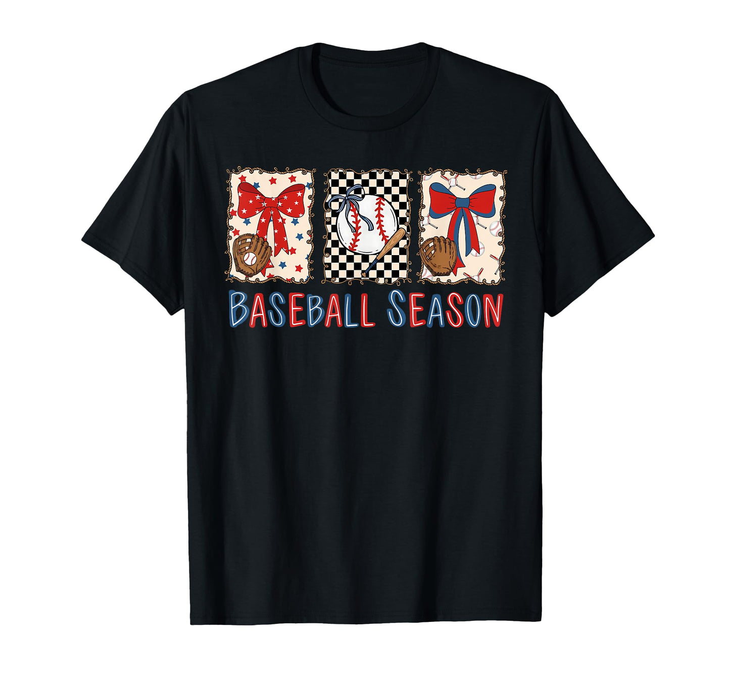 Preppy Baseball Season Coquette Bow T-Shirt - Aesthetic Graphic Men Women - T-Shirt, Sweatshirt, Hoodie