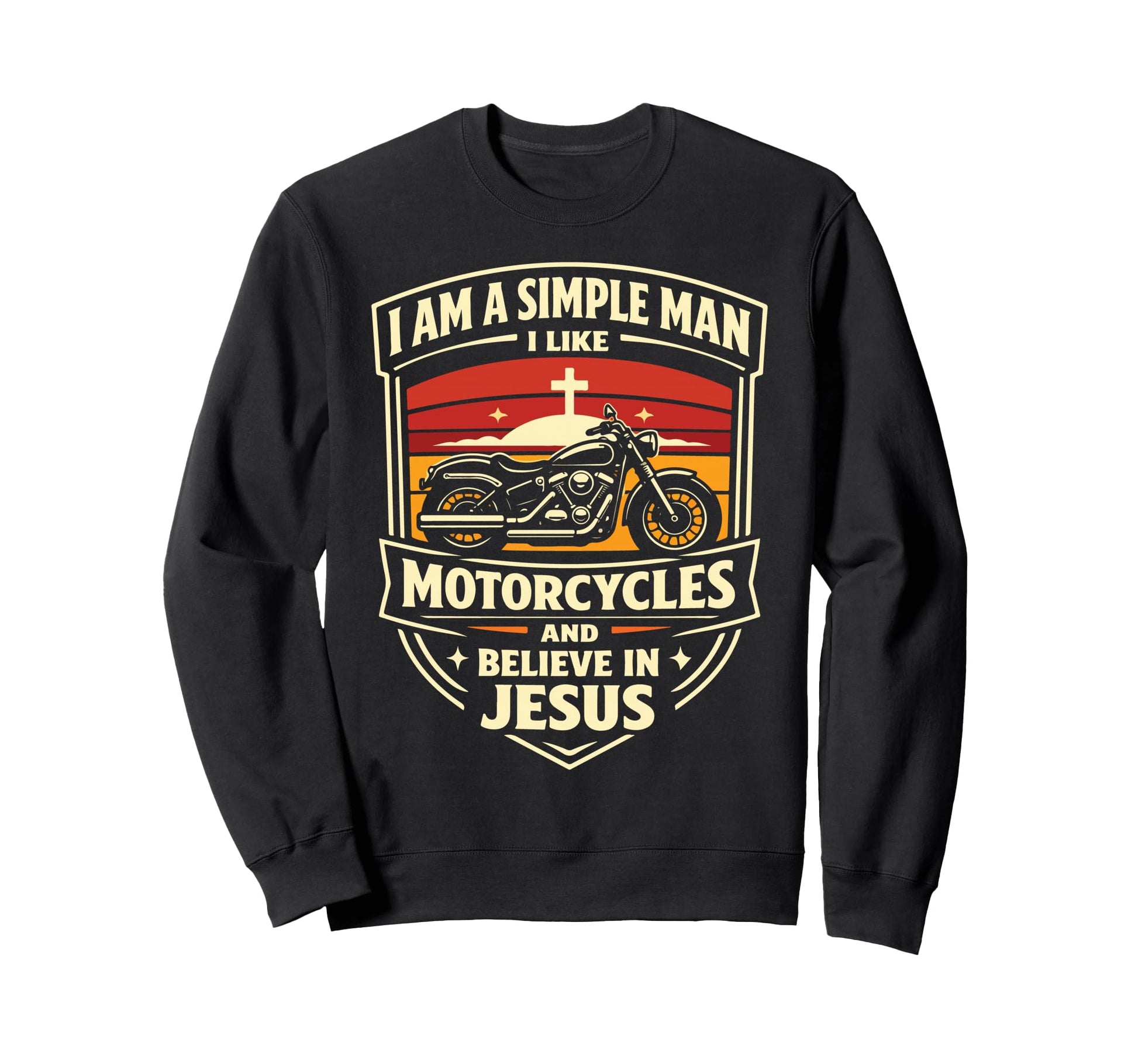 Christian Motorcycle Biker I Am Sweatshirt - Aesthetic Graphic Men Women - T-Shirt, Sweatshirt, Hoodie