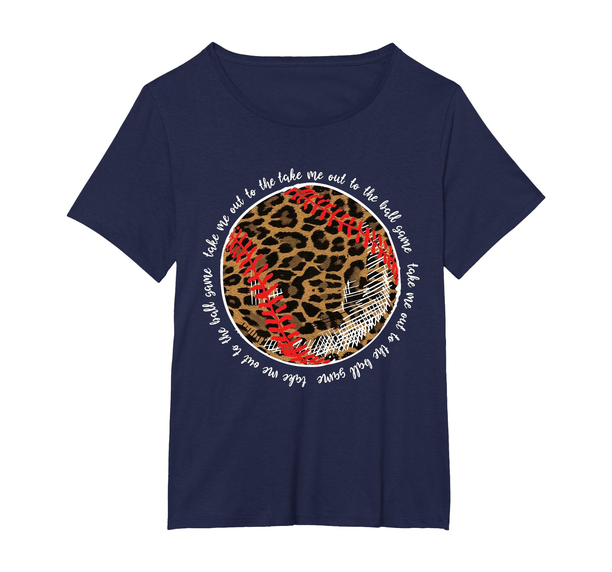 Take Me Out To Ball Game Baseball Leopard T-Shirt - Unique Graphic Unisex - T-Shirt, Sweatshirt, Hoodie