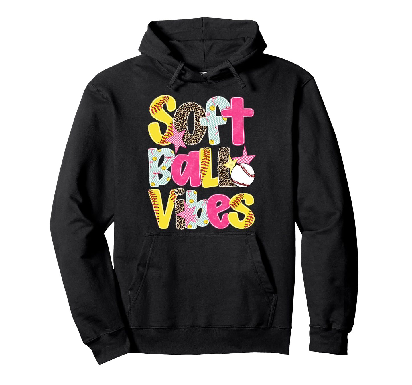 Softball Vibes Game Day Leopard Coquette Hoodie - Minimalist Print Unisex - T-Shirt, Sweatshirt, Hoodie