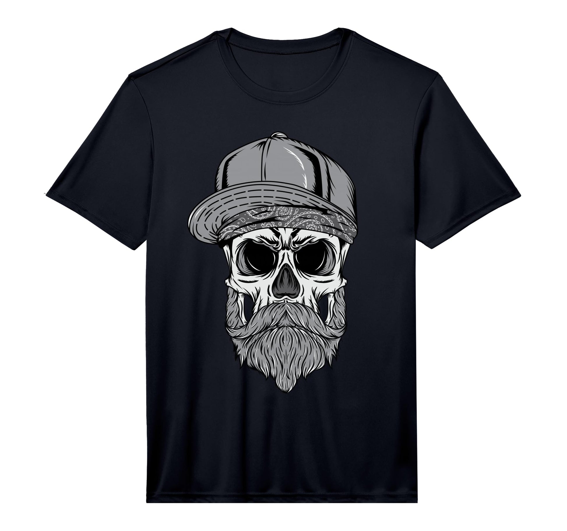 Funny Hipster Skull Beard And Baseball T-Shirt - Fun Novelty Design Unisex - T-Shirt, Sweatshirt, Hoodie