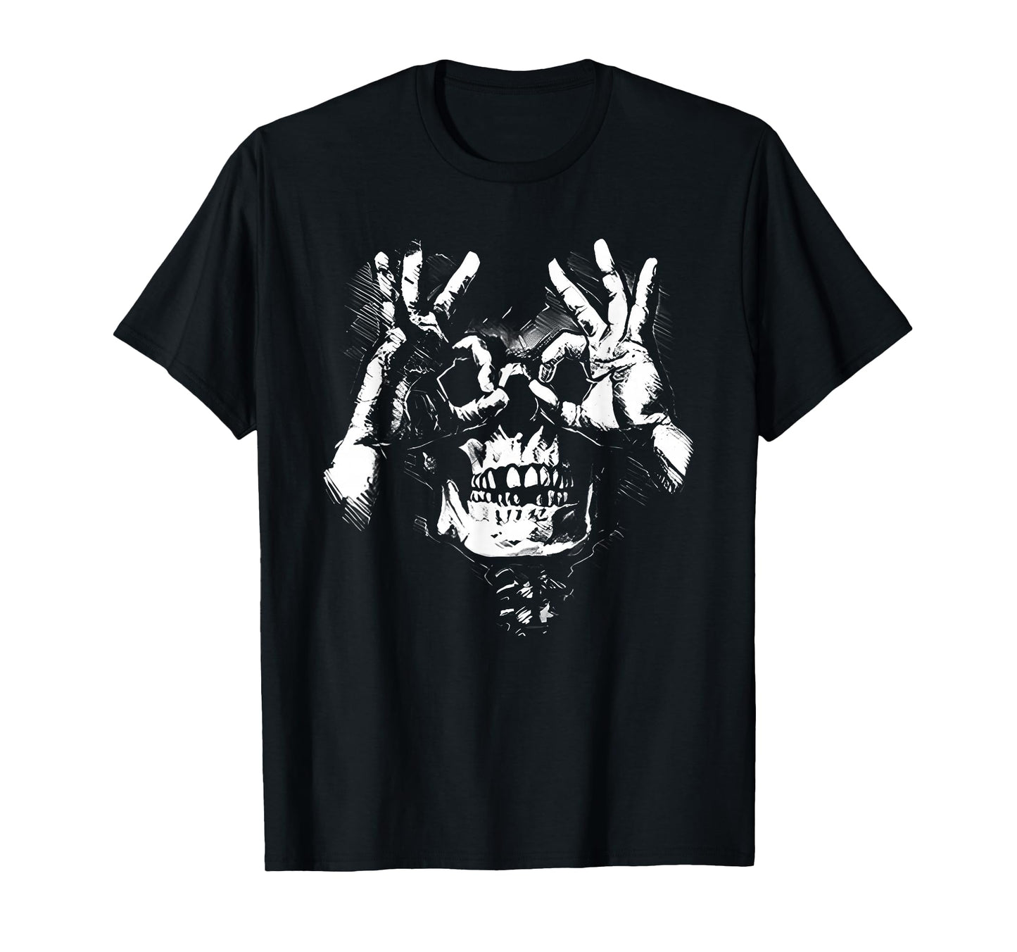 Skull Ok Pattern Casual Black T-Shirt - Graphic Print Unisex - T-Shirt, Sweatshirt, Hoodie