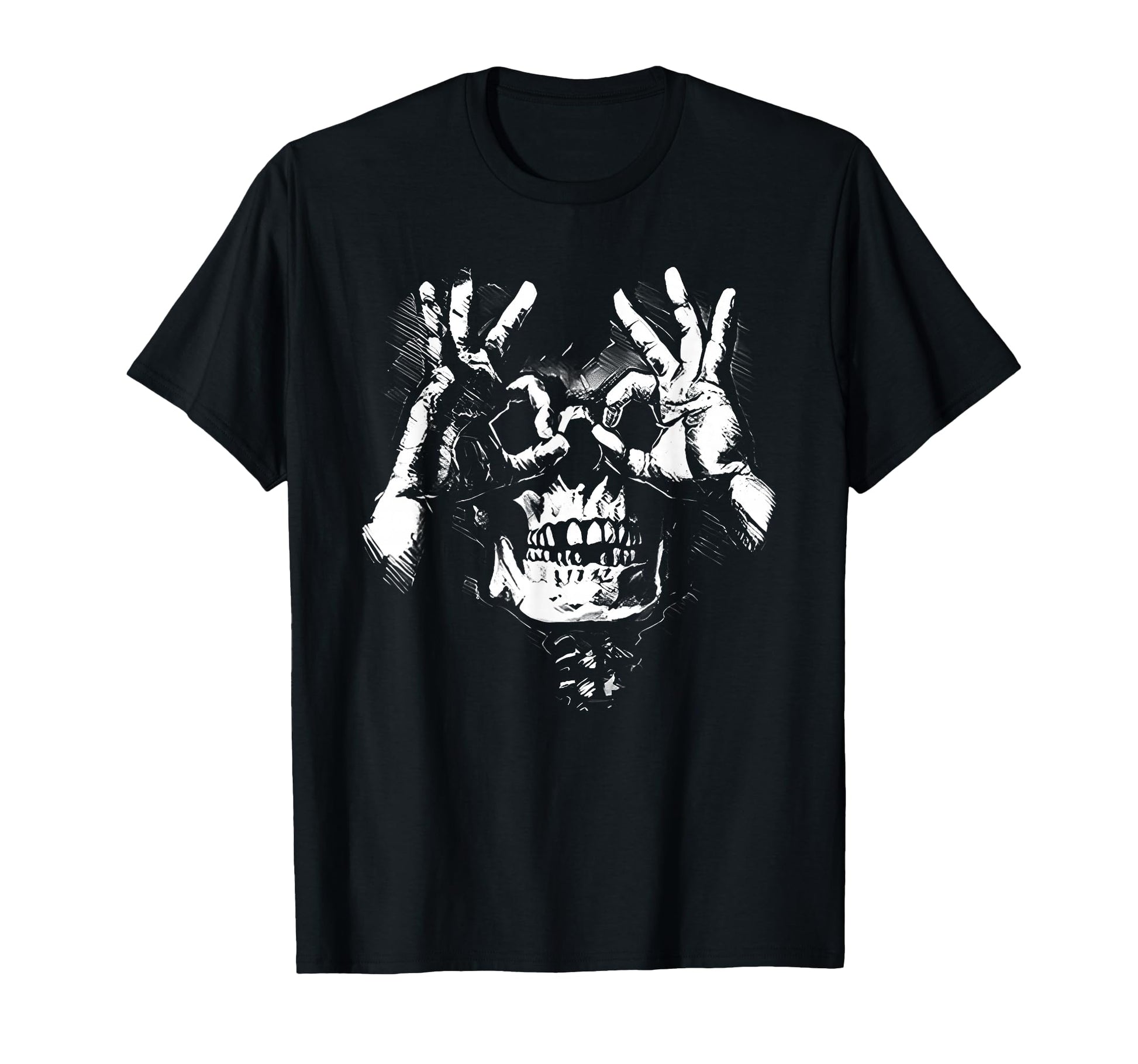 Skull Ok Pattern Casual Black T-Shirt - Graphic Print Unisex - T-Shirt, Sweatshirt, Hoodie