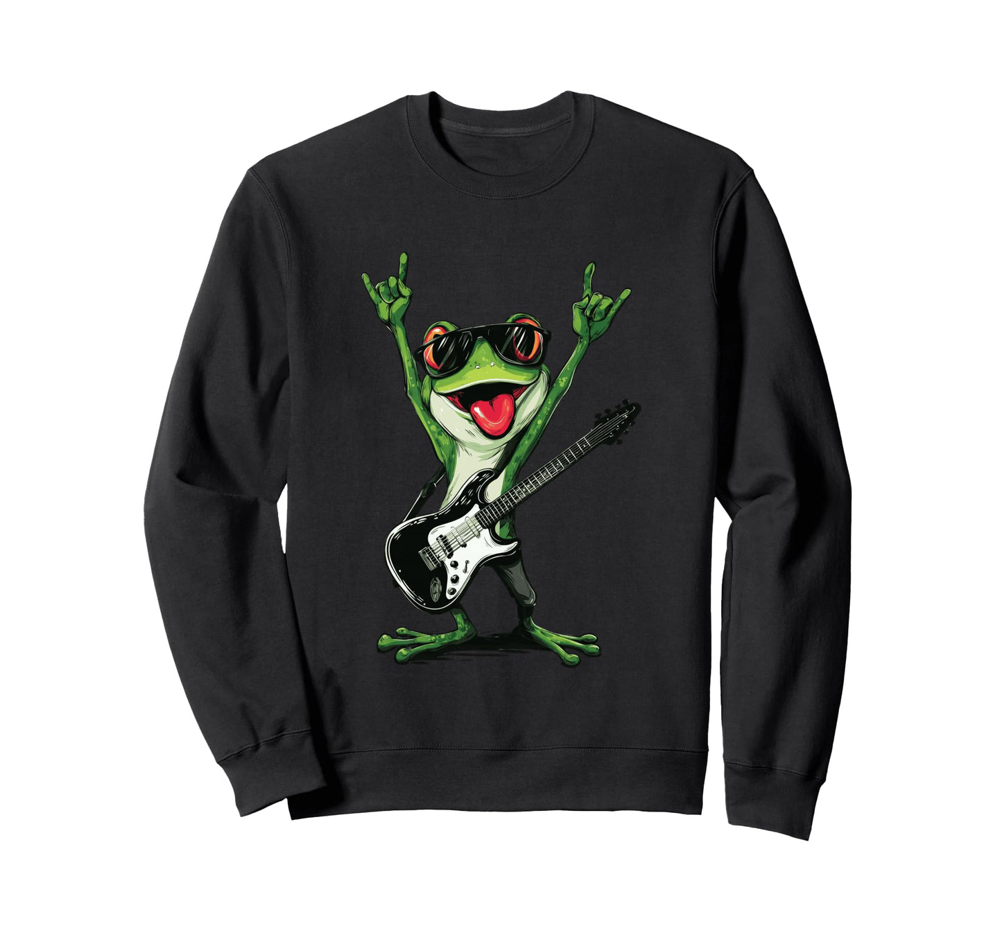 Funny Frog Rock Guitar Player Sweatshirt - Streetwear Style for Adults - T-Shirt, Sweatshirt, Hoodie