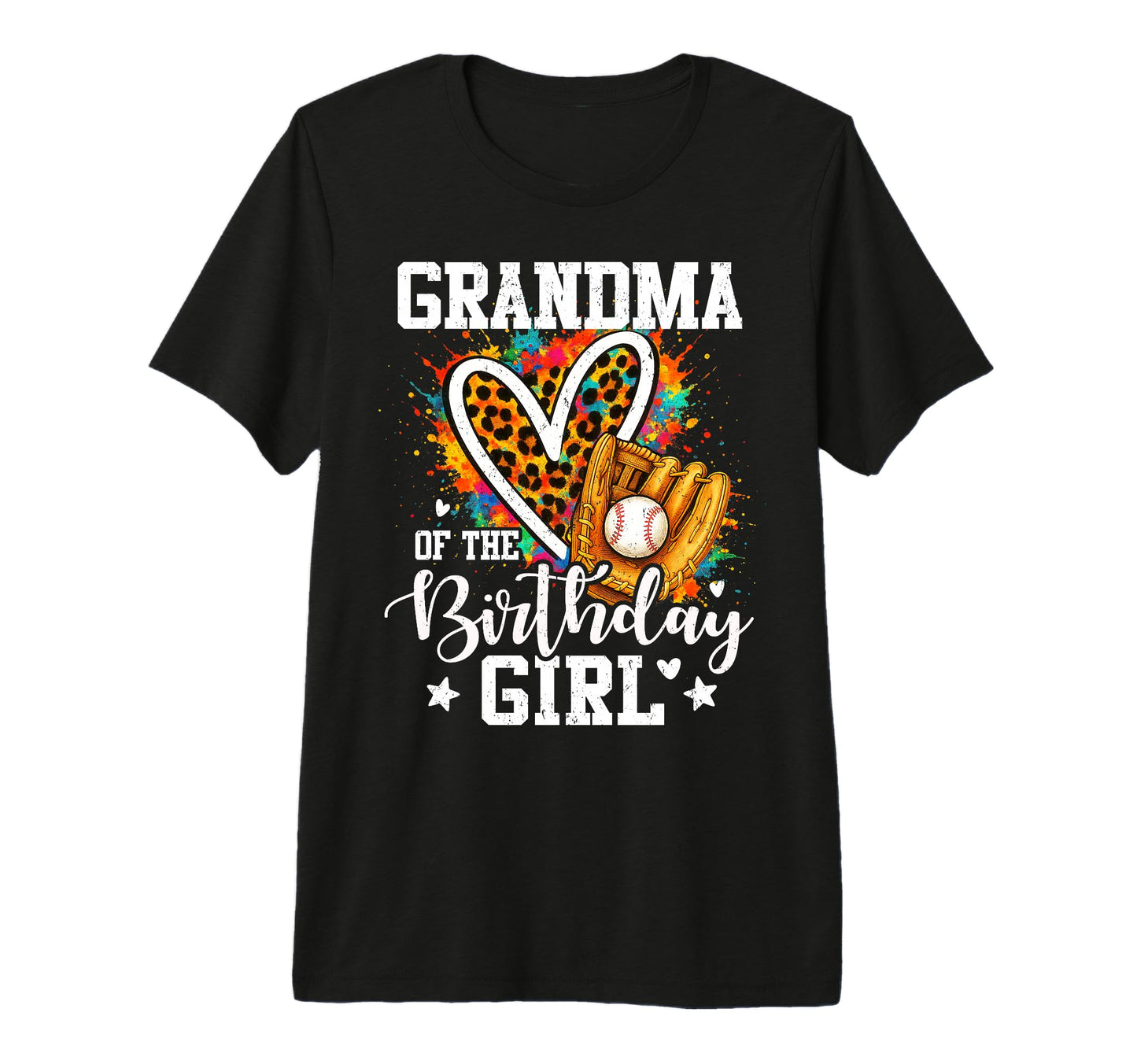 Grandma Birthday Baseball Player Leopard T-Shirt - Graphic Print Men Women - T-Shirt, Sweatshirt, Hoodie