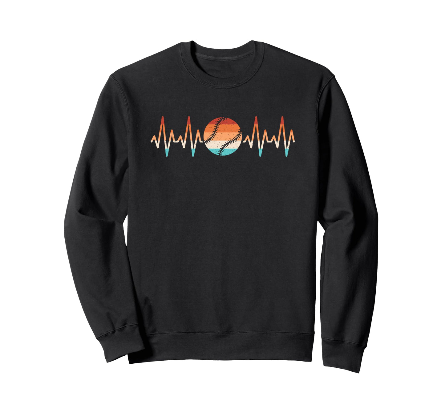 Baseball Heartbeat Baseball Player Sweatshirt - Novelty Apparel for Adults - T-Shirt, Sweatshirt, Hoodie