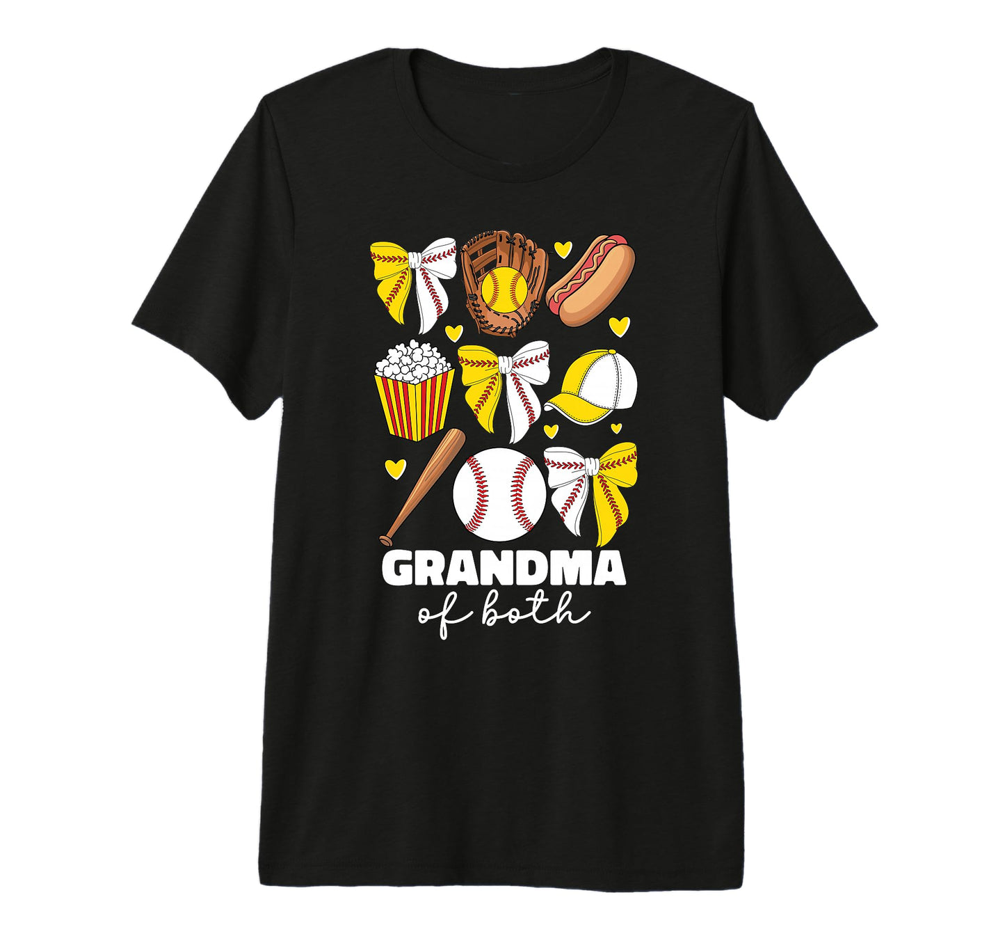 Grandma Both Baseball And Softball Grandma T-Shirt - Unique Graphic Unisex - T-Shirt, Sweatshirt, Hoodie