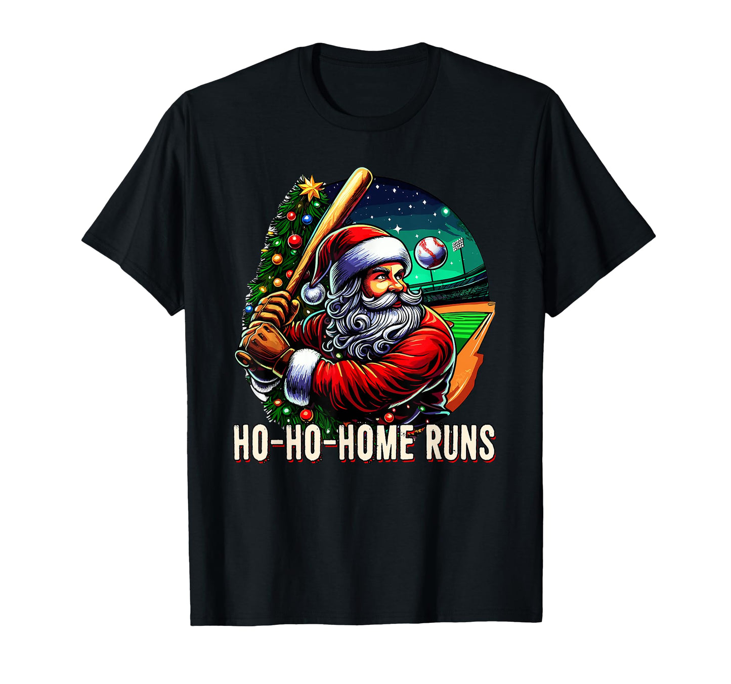 Ho Ho Home Runs Funny Baseball T-Shirt - Fun Novelty Design Men Women - T-Shirt, Sweatshirt, Hoodie