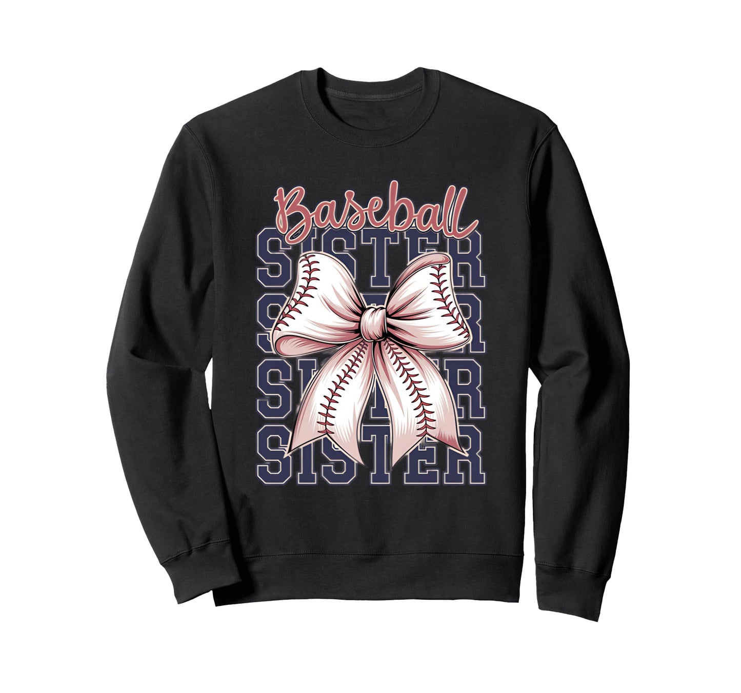 Baseball Sister Coquette Bow Sweatshirt - Aesthetic Graphic Unisex - T-Shirt, Sweatshirt, Hoodie