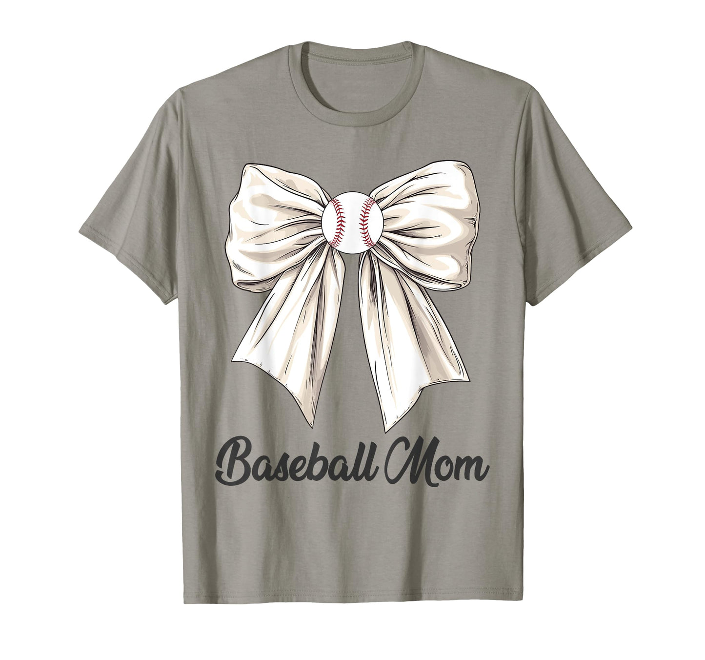 Baseball Mom Coquette Bow Baseball T-Shirt - Novelty Apparel for Adults - T-Shirt, Sweatshirt, Hoodie