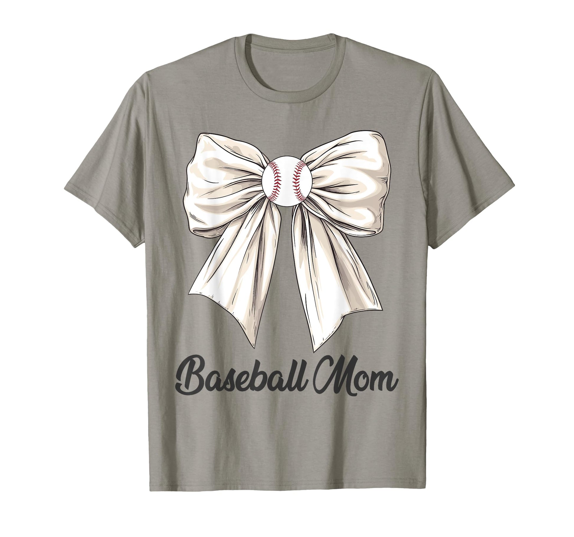 Baseball Mom Coquette Bow Baseball T-Shirt - Novelty Apparel for Adults - T-Shirt, Sweatshirt, Hoodie