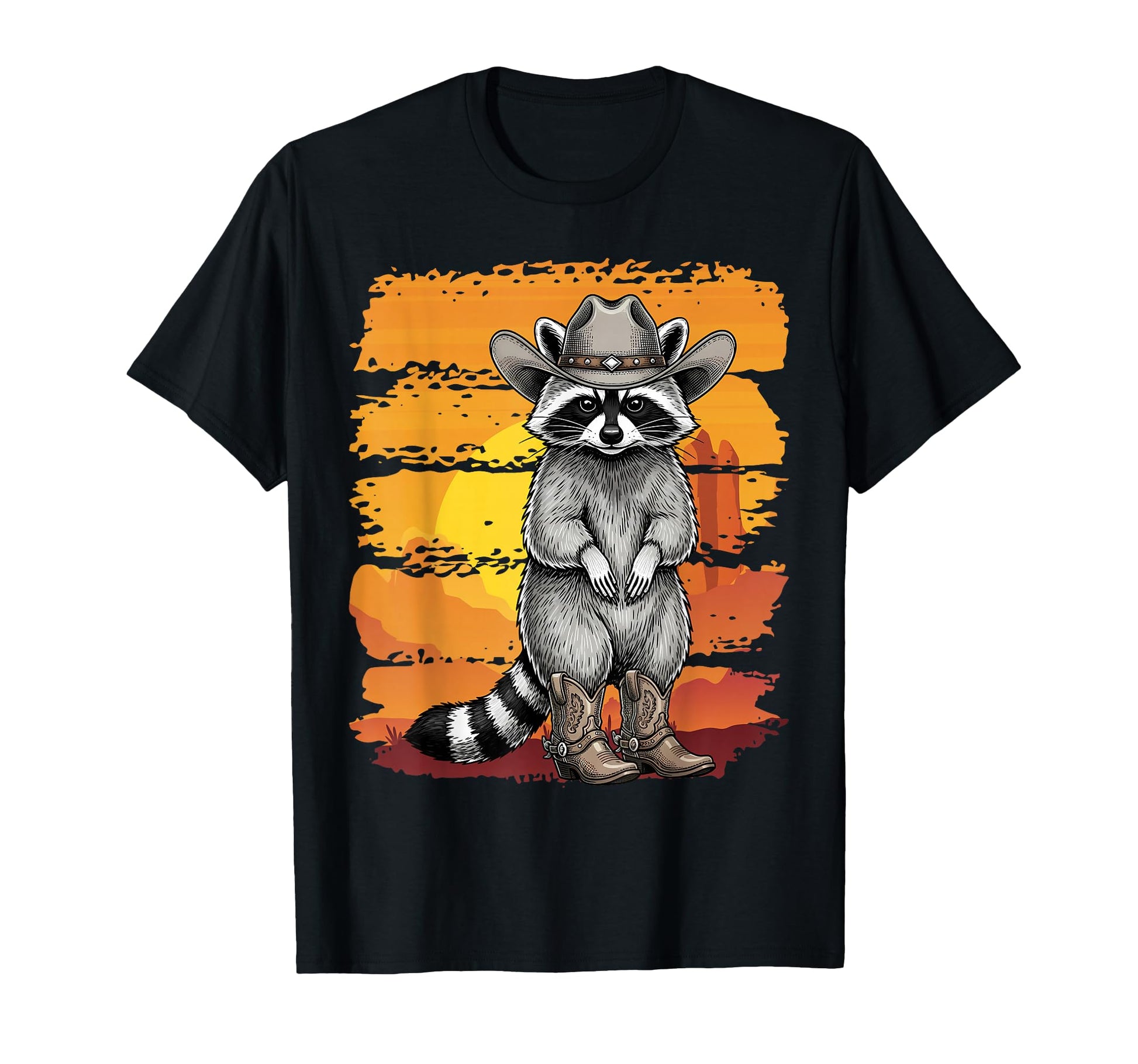 Cowboy Cowgirl Raccoon T-Shirt - Fun Novelty Design Unisex - T-Shirt, Sweatshirt, Hoodie