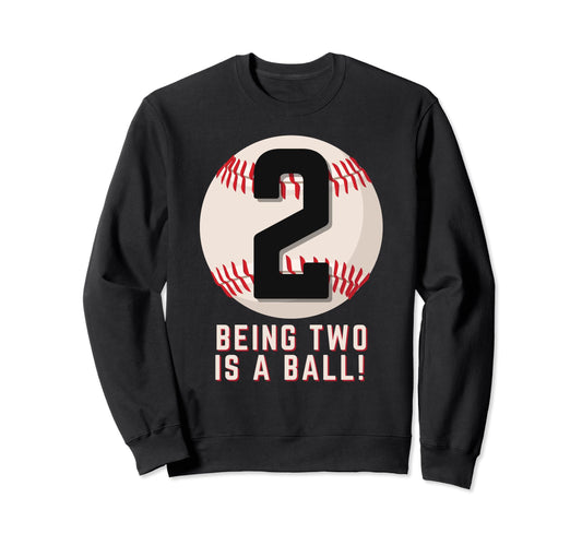Baseball Birthday 2Nd Birthday Sweatshirt - Aesthetic Graphic Men Women - T-Shirt, Sweatshirt, Hoodie
