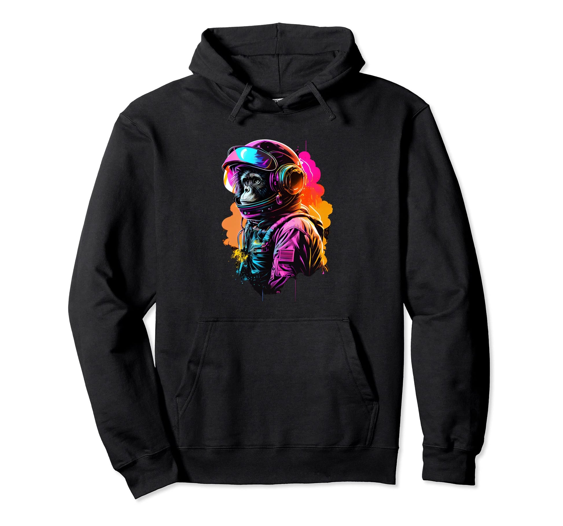 Synthwave Retrowave Monkey Astronaut Hoodie - Novelty Apparel Men Women - T-Shirt, Sweatshirt, Hoodie