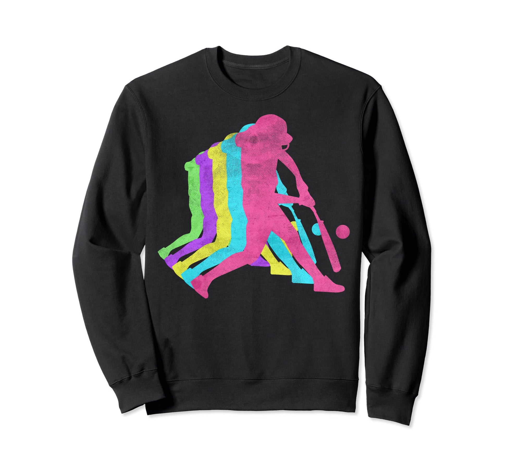Softball Homerun Hit 80S Colors Sweatshirt - Streetwear Style for Adults - T-Shirt, Sweatshirt, Hoodie