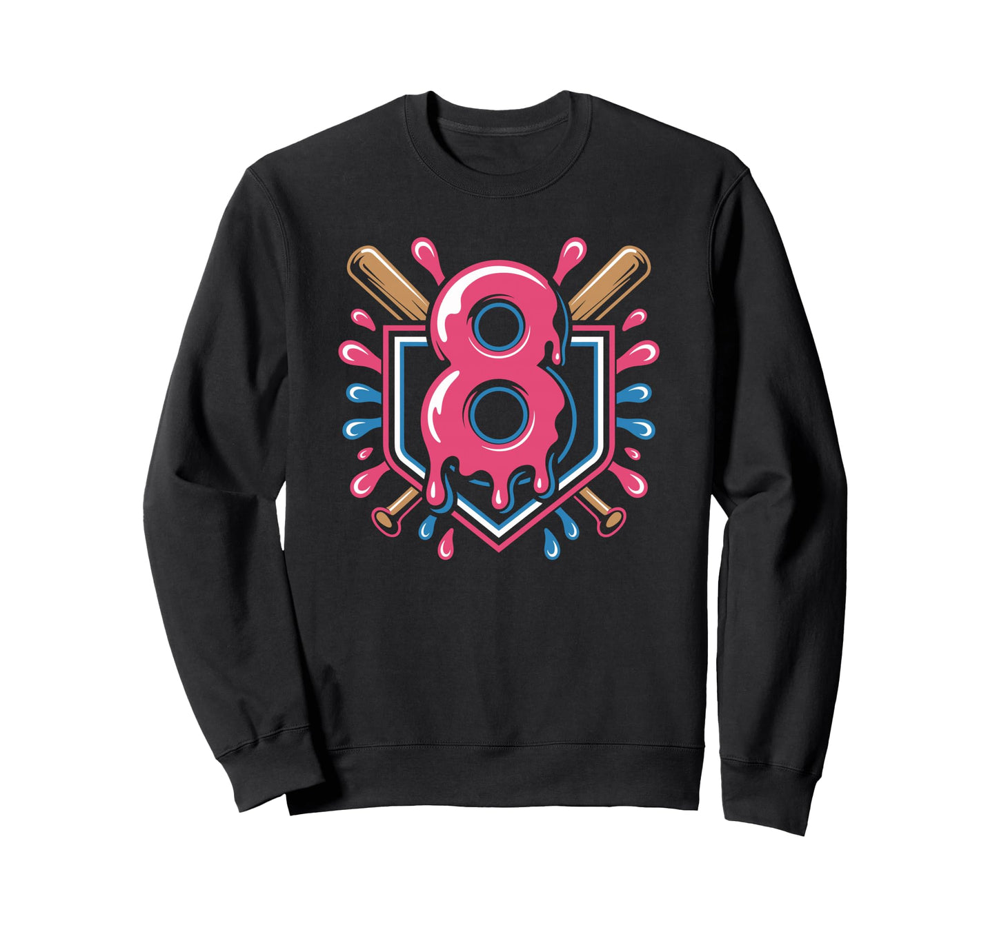 Bruh Im 8 Baseball Birthday Drip Sweatshirt - Graphic Print for Adults - T-Shirt, Sweatshirt, Hoodie