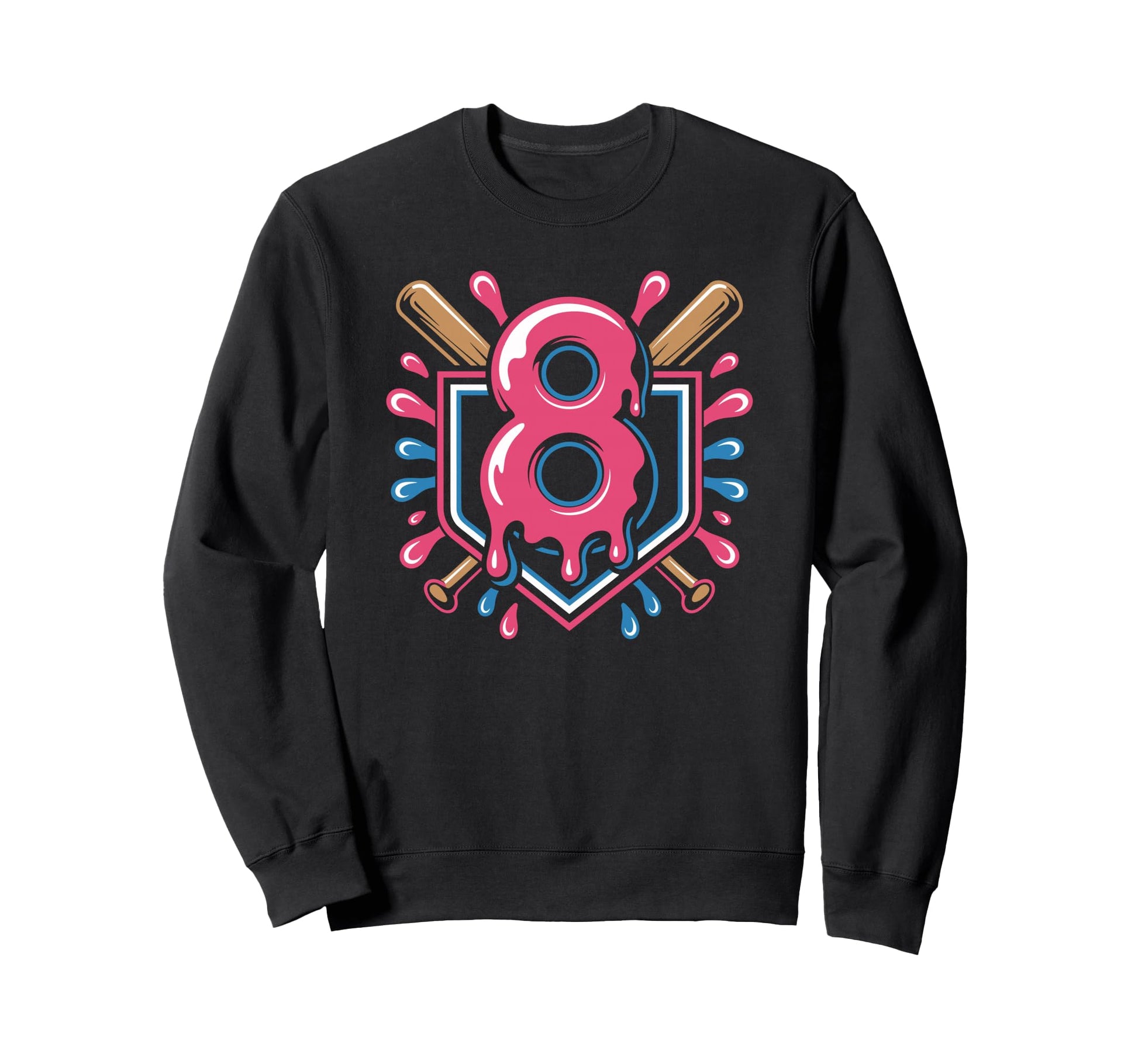 Bruh Im 8 Baseball Birthday Drip Sweatshirt - Graphic Print for Adults - T-Shirt, Sweatshirt, Hoodie