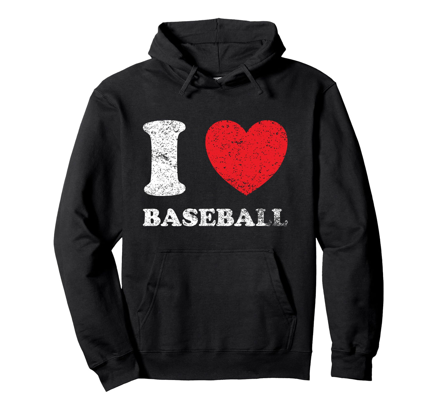 Distressed Worn Out I Love Baseball Hoodie - Graphic Print for Adults - T-Shirt, Sweatshirt, Hoodie