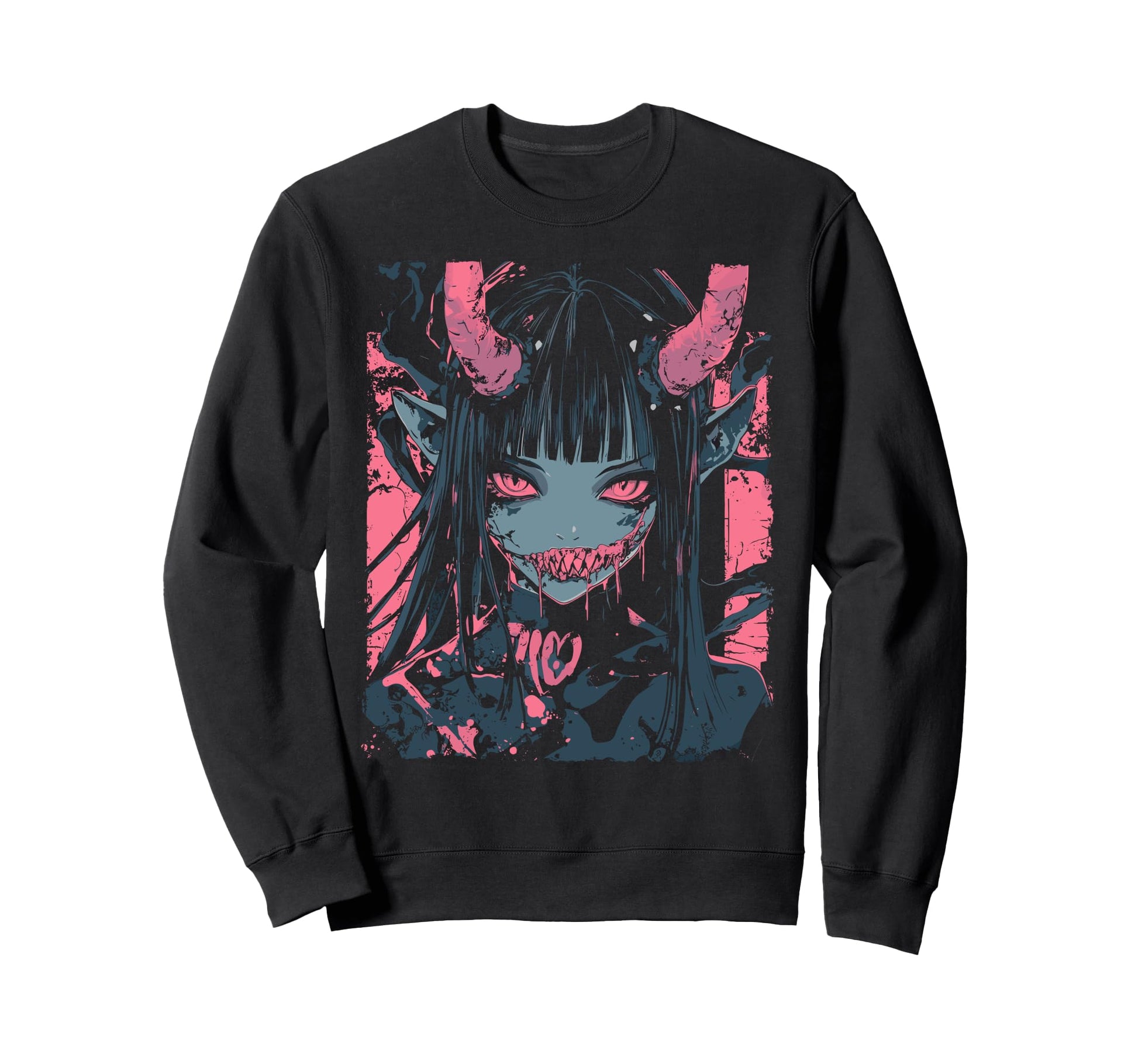 Anime Horror Aesthetic Vaporwave Waifu Sweatshirt - Unique Graphic Unisex - T-Shirt, Sweatshirt, Hoodie