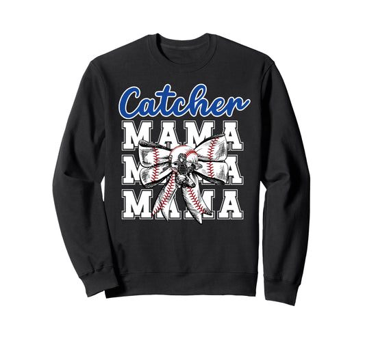 Baseball Catcher Mama Coquette Sweatshirt - Fun Novelty Design for Adults - T-Shirt, Sweatshirt, Hoodie