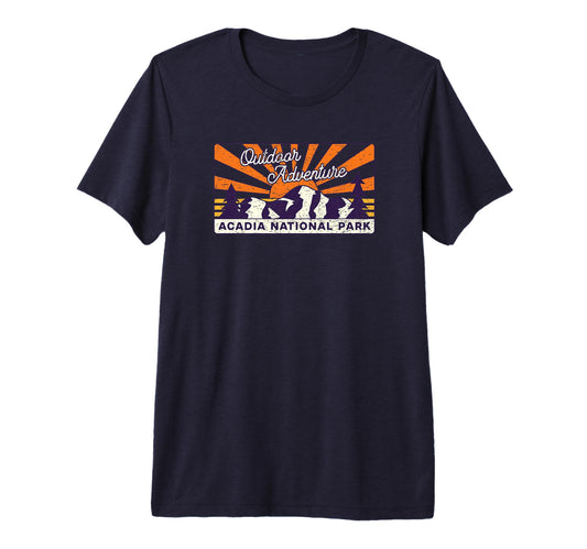 Acadia National Park Adventure Tri Blend T-Shirt - Unique Graphic Unisex - T-Shirt, Sweatshirt, Hoodie