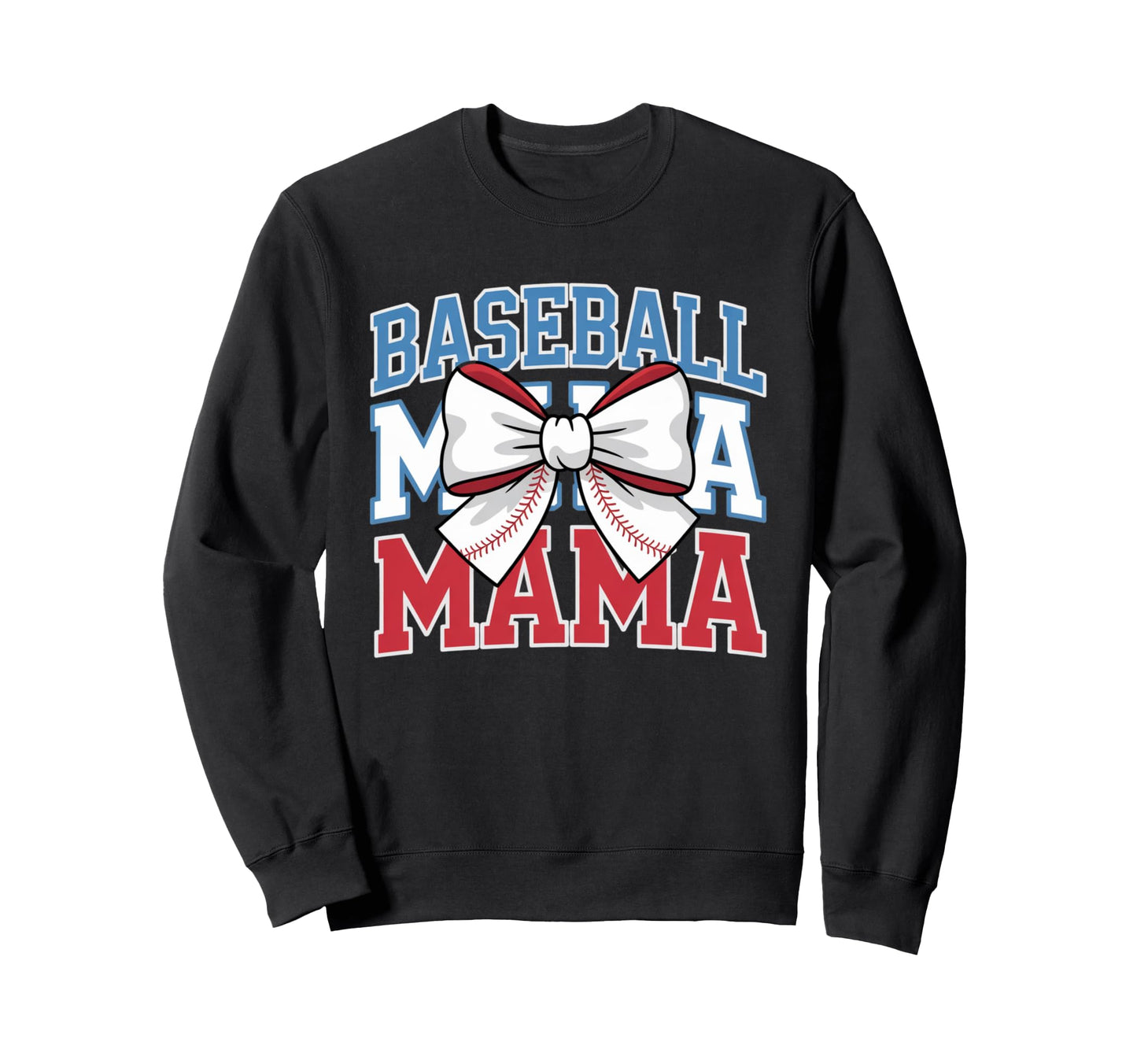 Baseball Mama Coquette Bow Game Day Sweatshirt - Trendy Graphic Unisex - T-Shirt, Sweatshirt, Hoodie