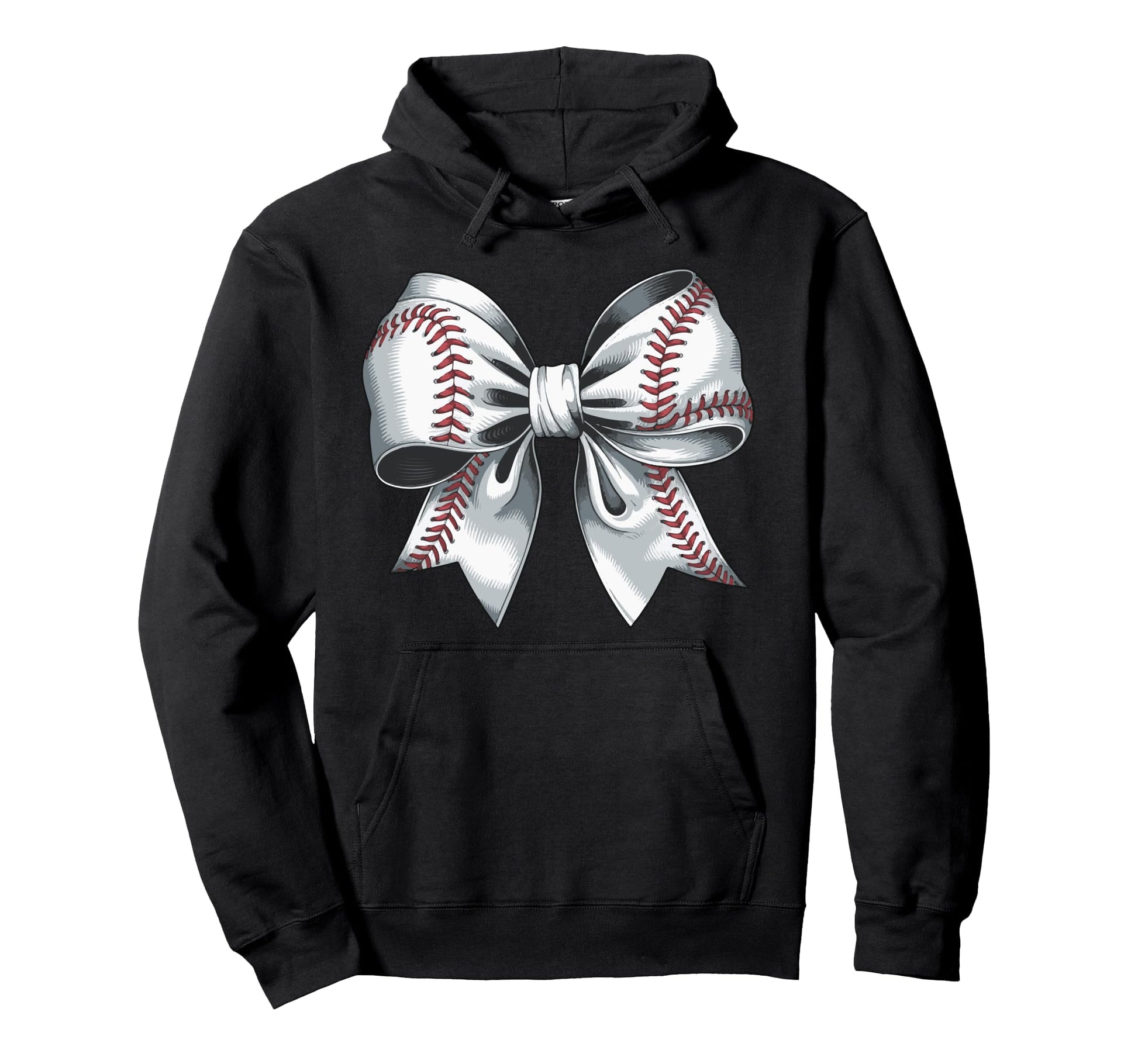 Baseball Bow Baseball Mom Mothers Day Hoodie - Graphic Print Men Women - T-Shirt, Sweatshirt, Hoodie