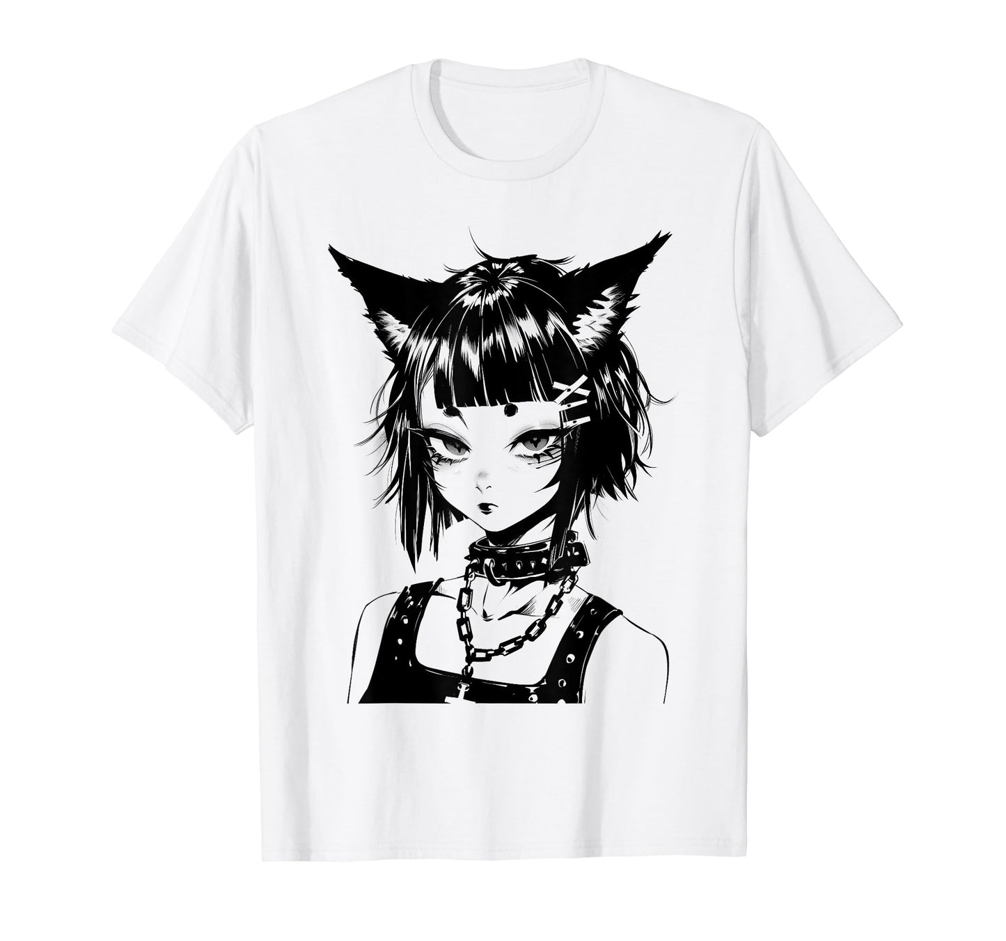 Cat Anime Manga Goth Alternative Y2K T-Shirt - Graphic Print for Adults - T-Shirt, Sweatshirt, Hoodie
