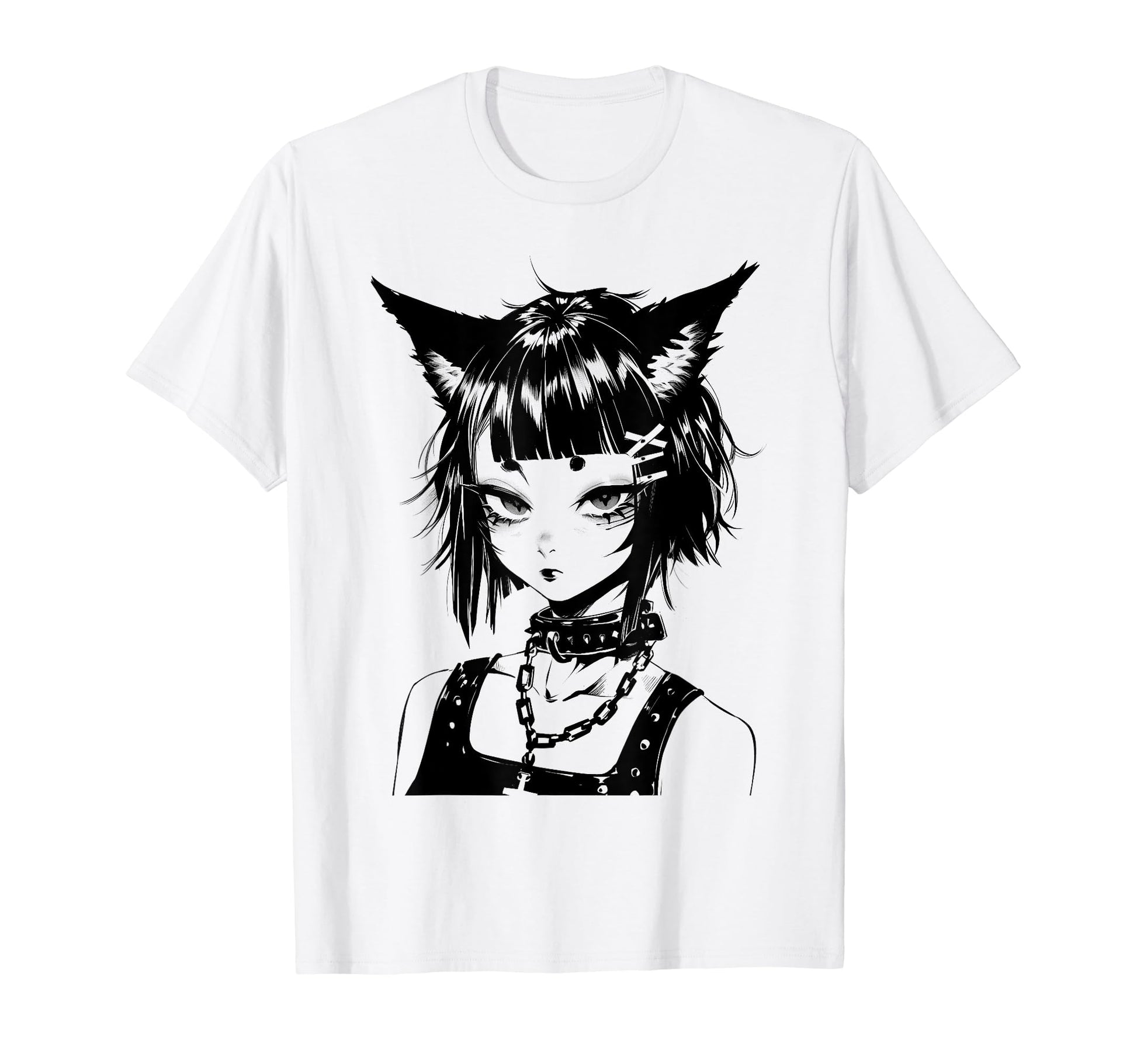 Cat Anime Manga Goth Alternative Y2K T-Shirt - Graphic Print for Adults - T-Shirt, Sweatshirt, Hoodie
