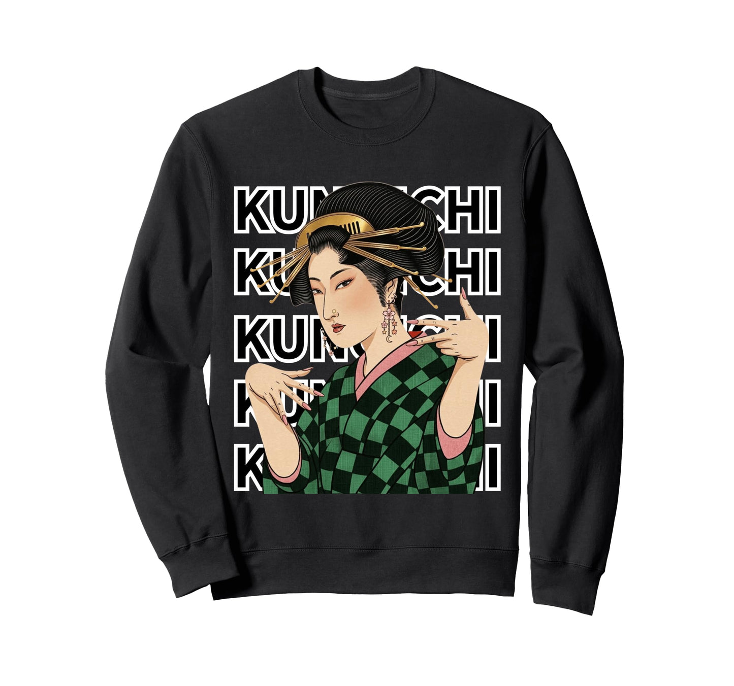 Kunoichi Japanese Anime Ukiyoe Sweatshirt - Graphic Print for Adults - T-Shirt, Sweatshirt, Hoodie