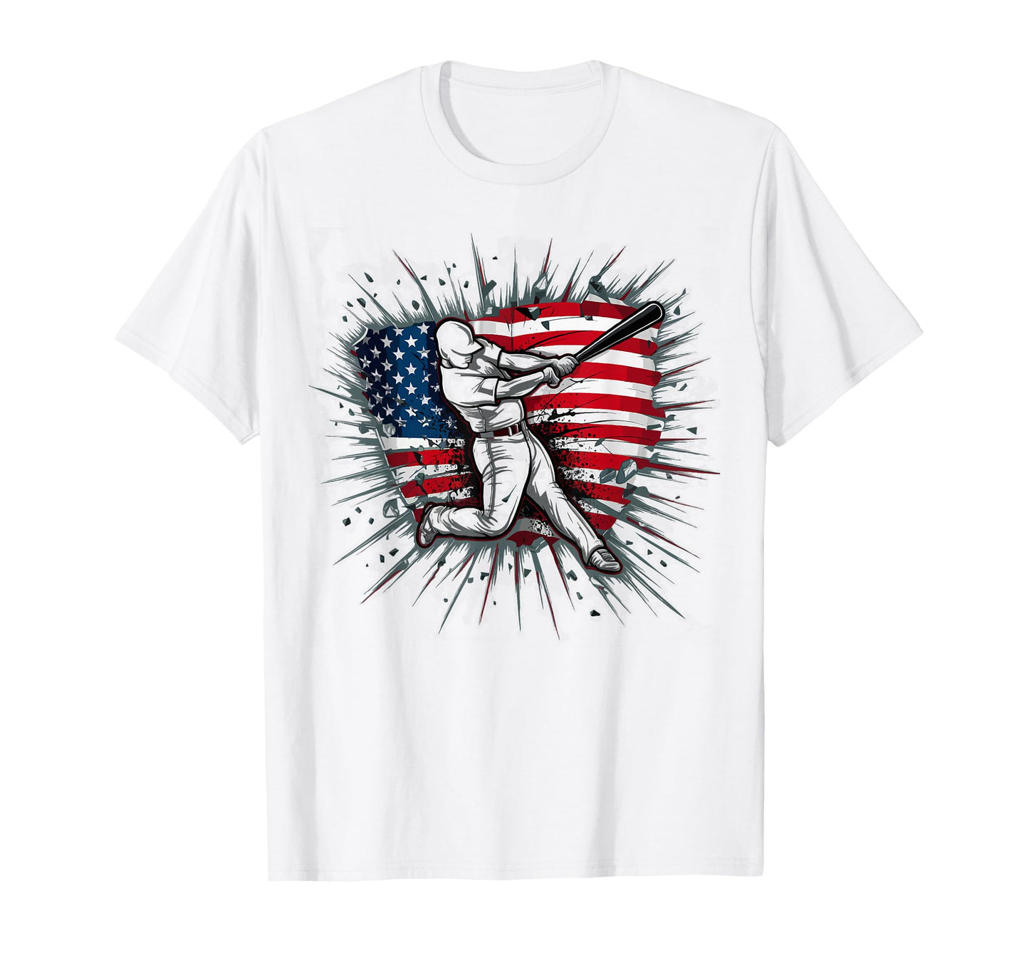 Patriotic Baseball 4Th July Us American T-Shirt - Graphic Print Men Women - T-Shirt, Sweatshirt, Hoodie