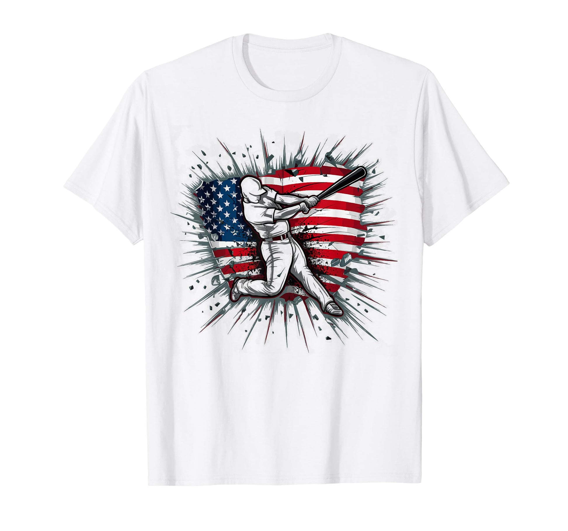 Patriotic Baseball 4Th July Us American T-Shirt - Graphic Print Men Women - T-Shirt, Sweatshirt, Hoodie