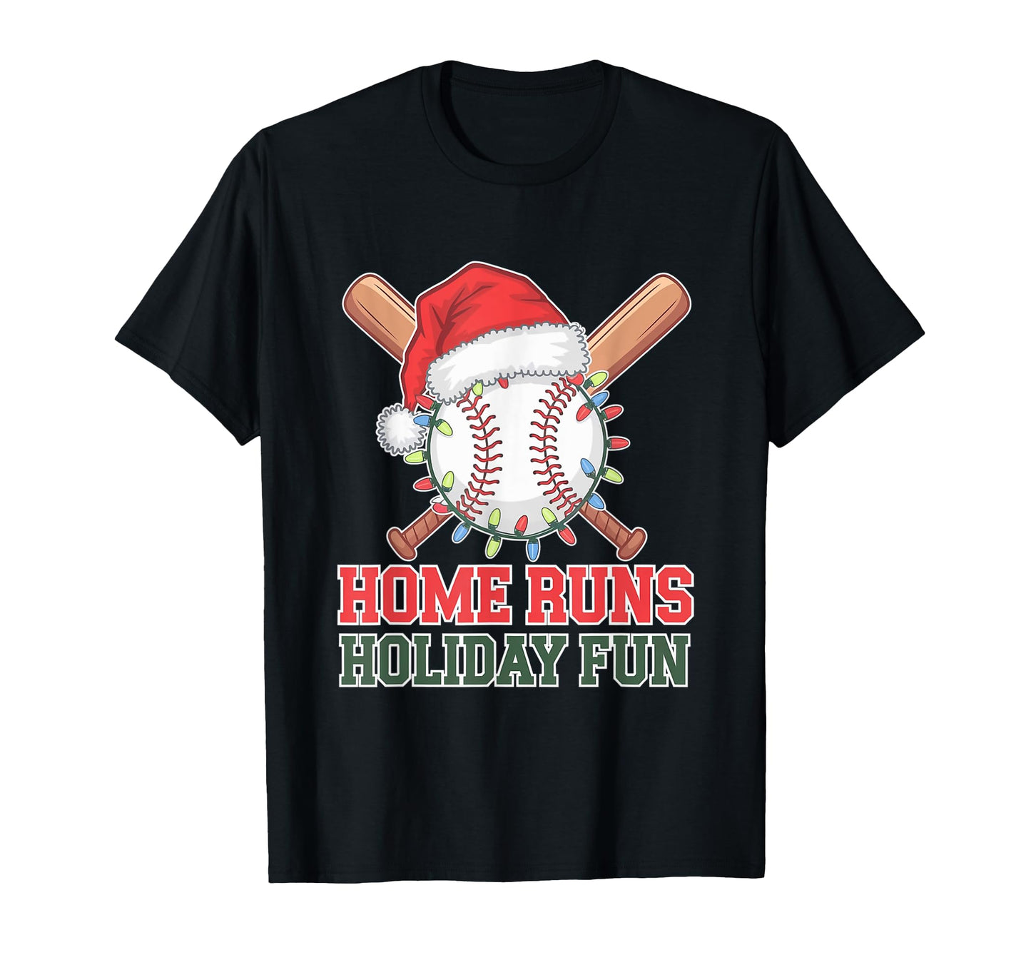 Home Runs Holiday Fun Baseball T-Shirt - Custom Art Print Unisex - T-Shirt, Sweatshirt, Hoodie