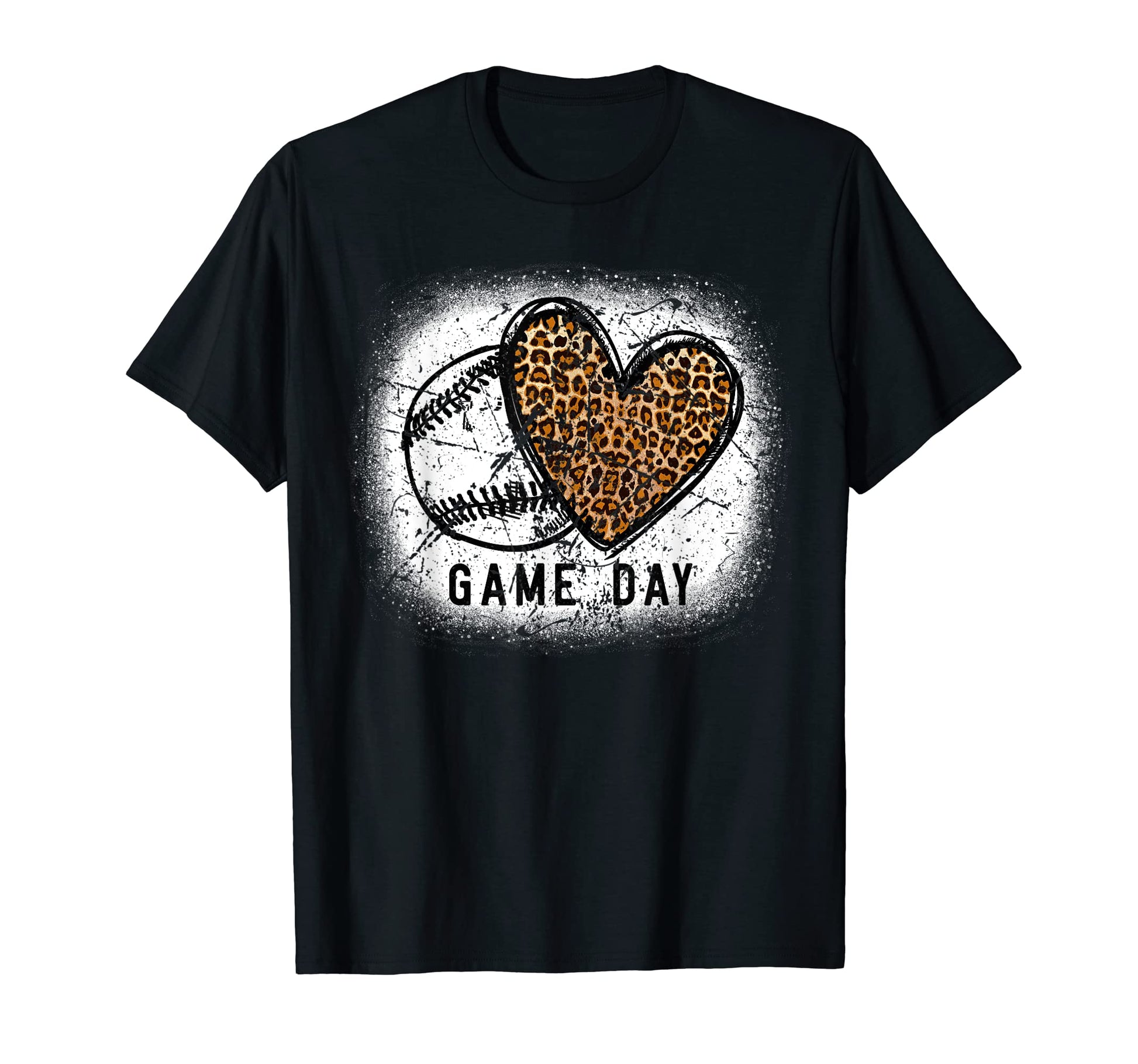 Baseball Game Day Leopard Pattern T-Shirt - Trendy Graphic for Adults - T-Shirt, Sweatshirt, Hoodie