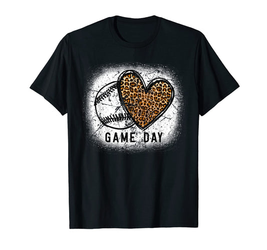 Baseball Game Day Leopard Pattern T-Shirt - Trendy Graphic for Adults - T-Shirt, Sweatshirt, Hoodie