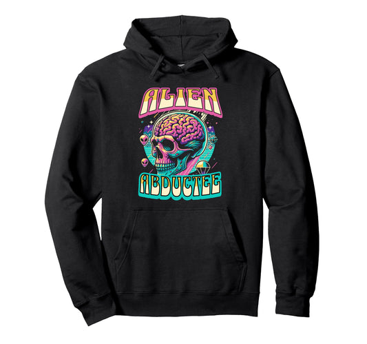 Alien Abductee Alien Head Colorful Rave Hoodie - Unique Graphic Men Women - T-Shirt, Sweatshirt, Hoodie